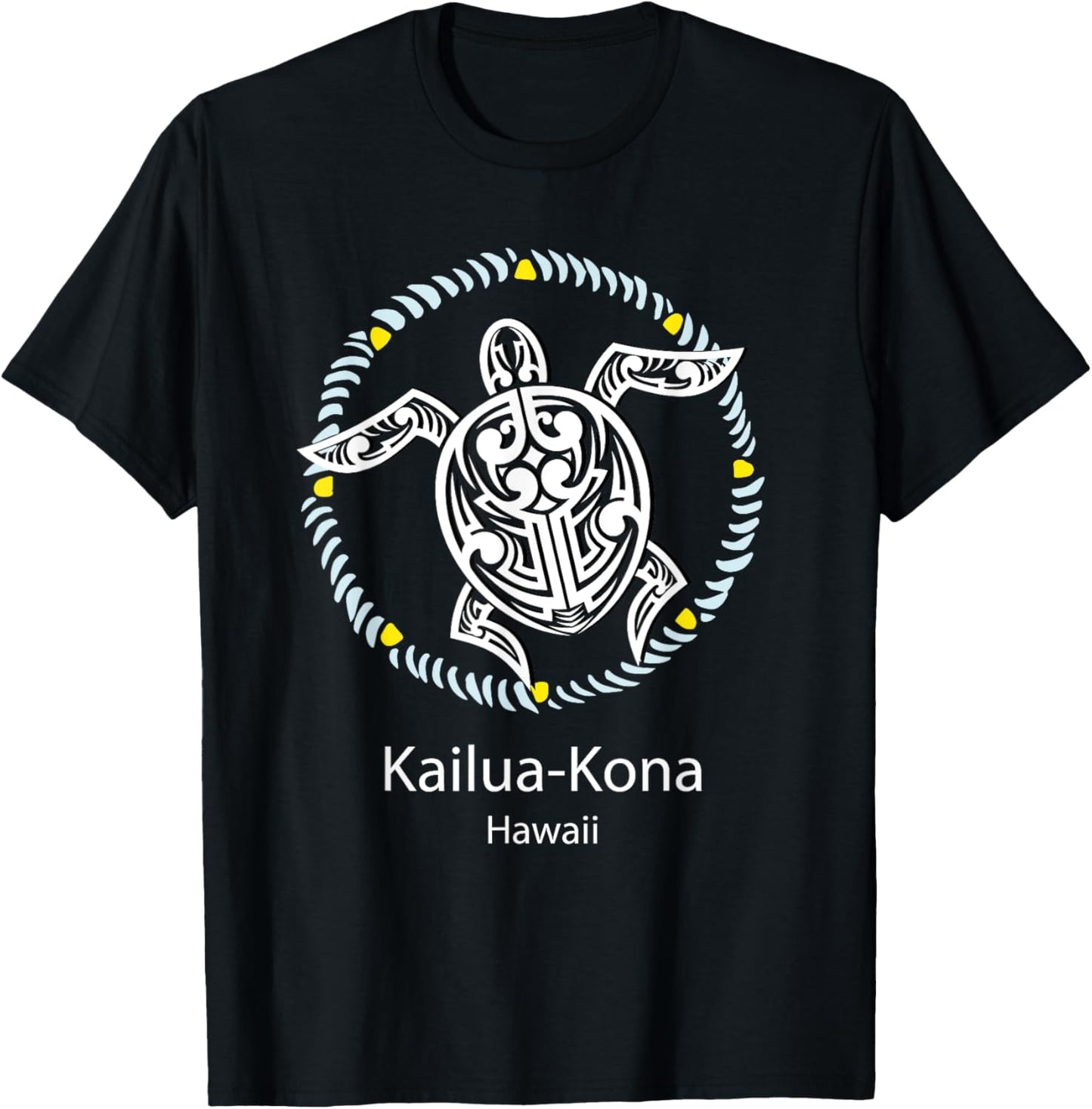 Kailua-Kona Hawaii - Tribal Turtle T-Shirt - T-Shirt | Black