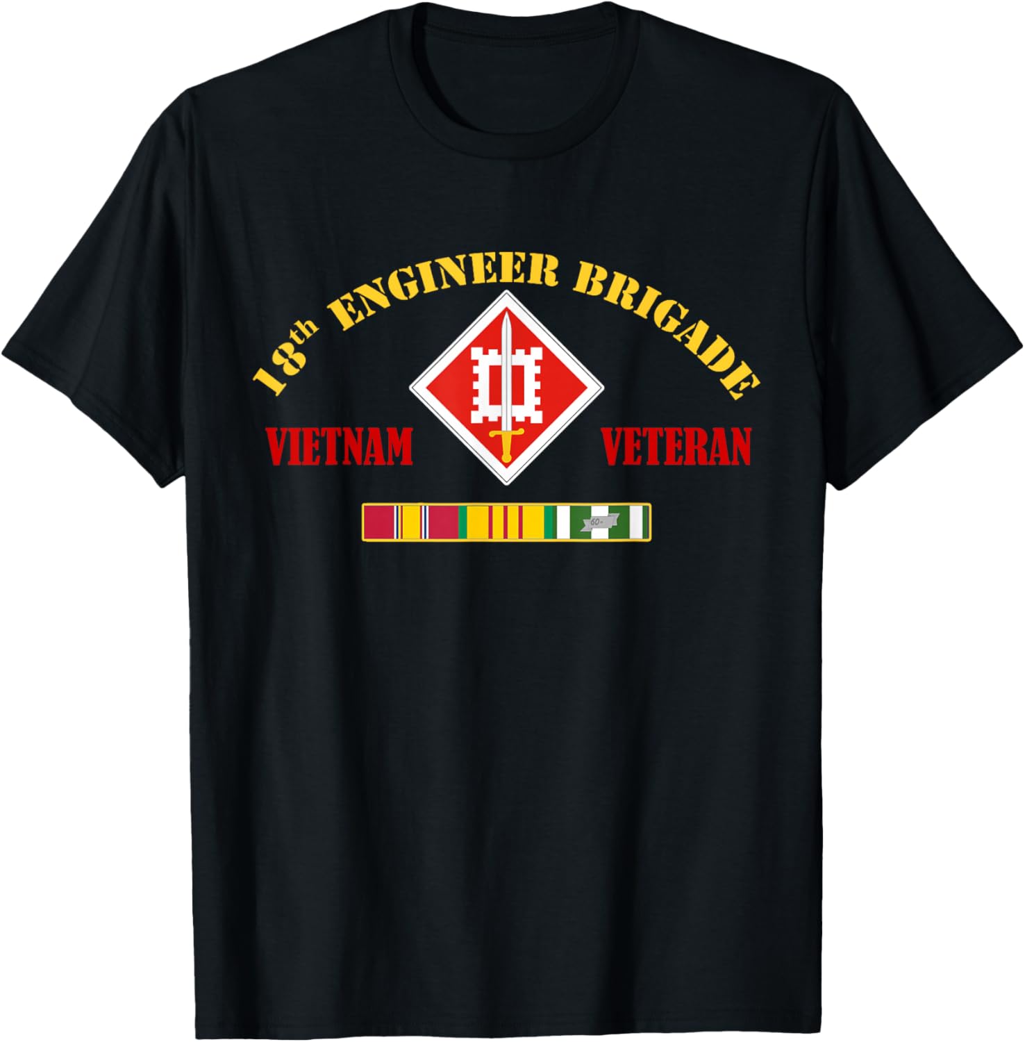18th Engineer Brigade Vietnam Veteran T-Shirt - T-Shirt | Black