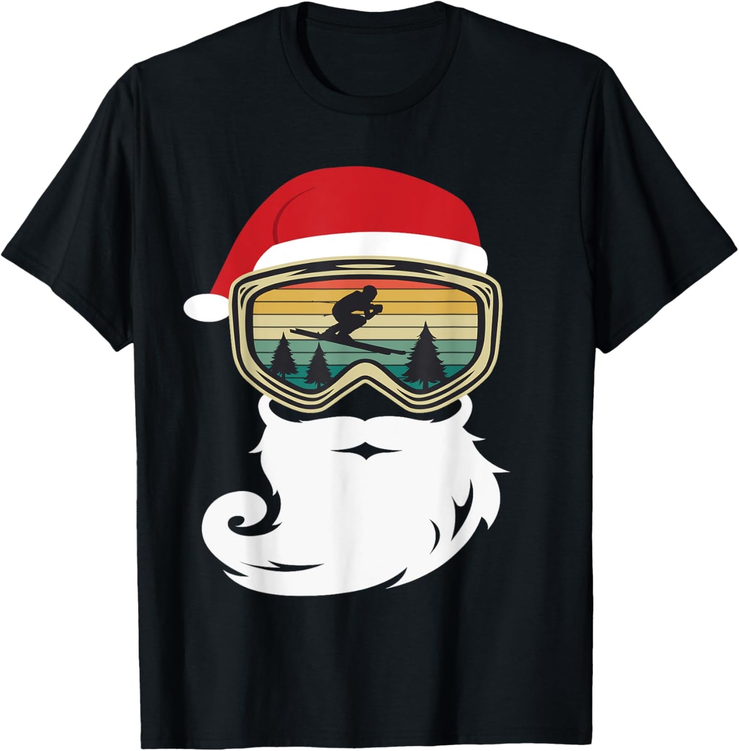 Ski Christmas Winter Ski Funny Gift T-Shirt - T-Shirt | Black
