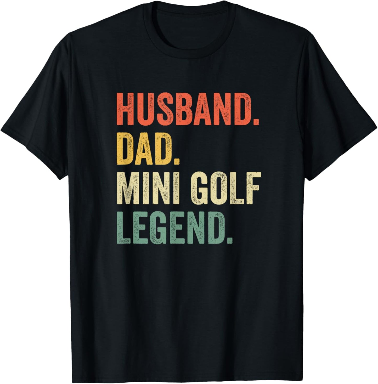 Funny Putt Putt Golf Husband Dad Mini Golf Legend Vintage T-Shirt - T-Shirt | Black
