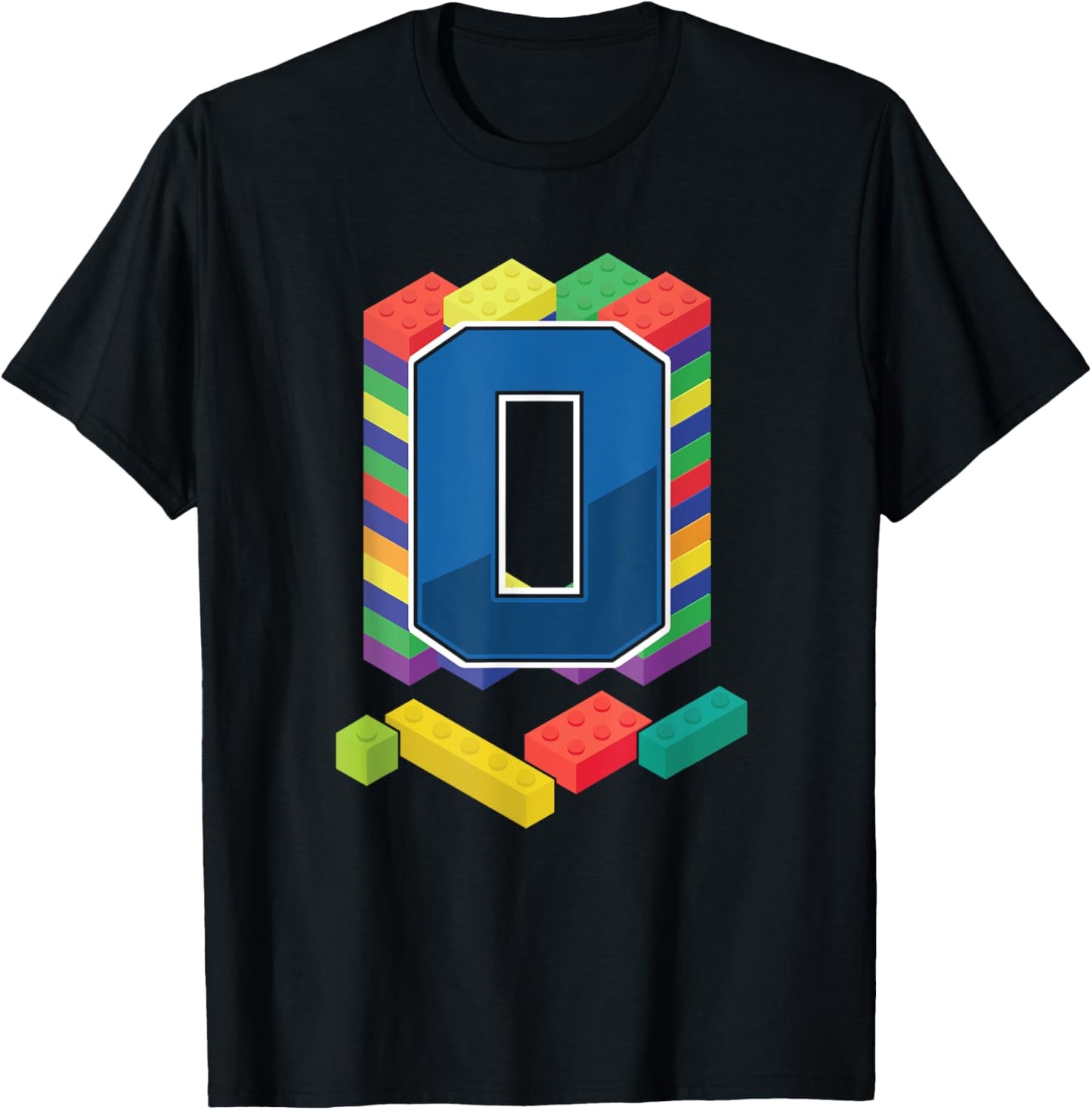 Letter O Master Builder Alphabet Last Name Building Blocks T-Shirt - T-Shirt | Black
