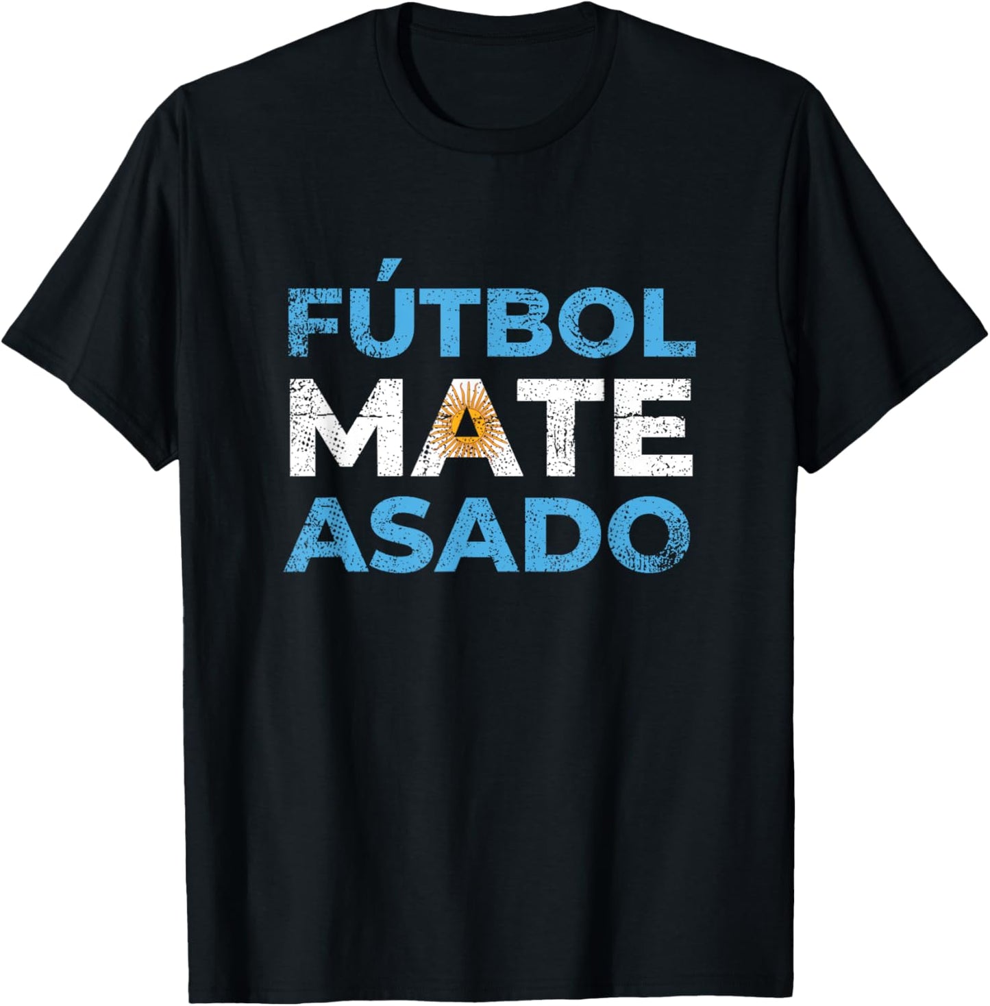 Argentina Futbol Mate Asado Latin America Hispanic Heritage T-Shirt - T-Shirt | Black
