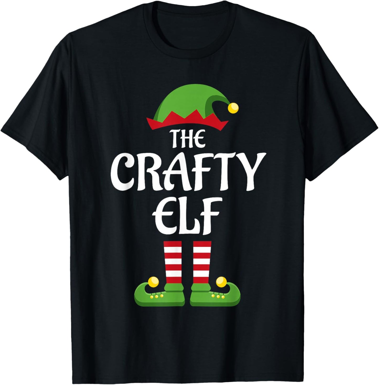 Crafty Elf Family Matching Group Christmas T-Shirt - T-Shirt | Black