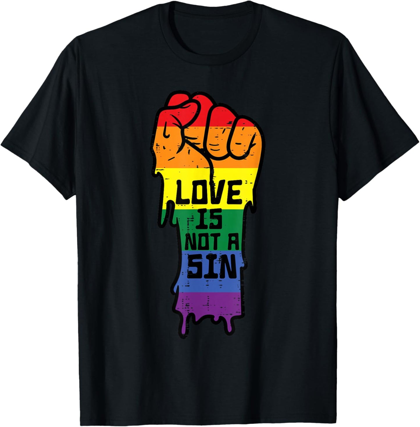 Love Is No Sin Protest Pride Month Straight Ally T-Shirt - T-Shirt | Black