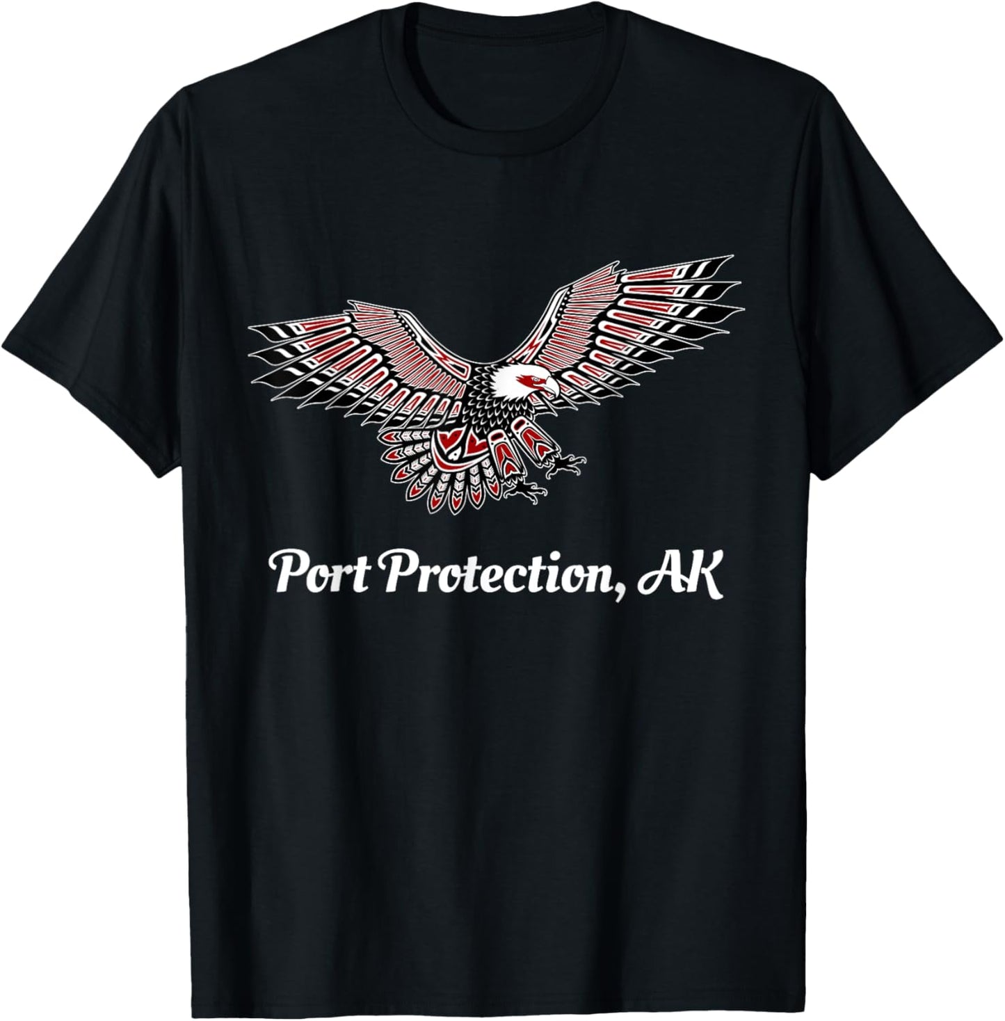 Port Protection, AK Eagle PNW Native American Totem T-Shirt - T-Shirt | Black