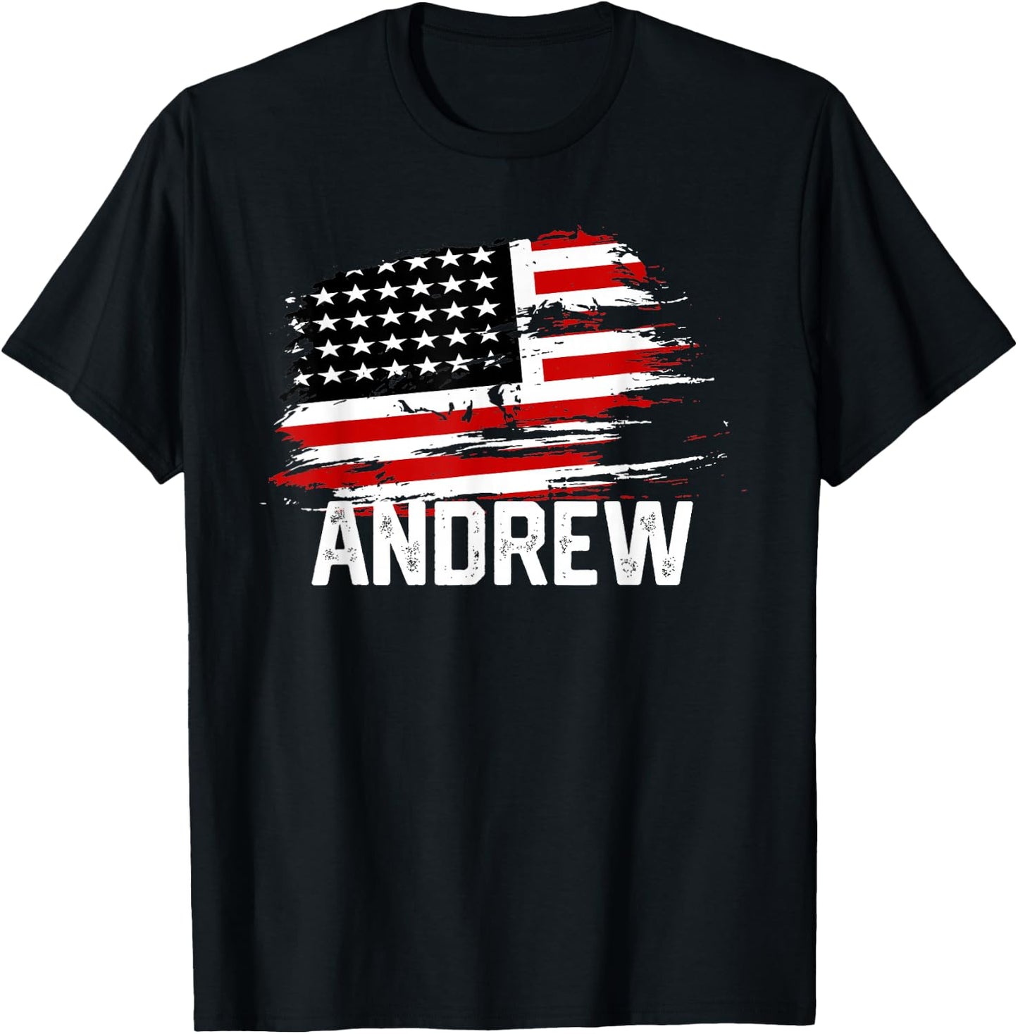 ANDREW USA Flag Personalized 4th of July ANDREW T-Shirt - T-Shirt | Black
