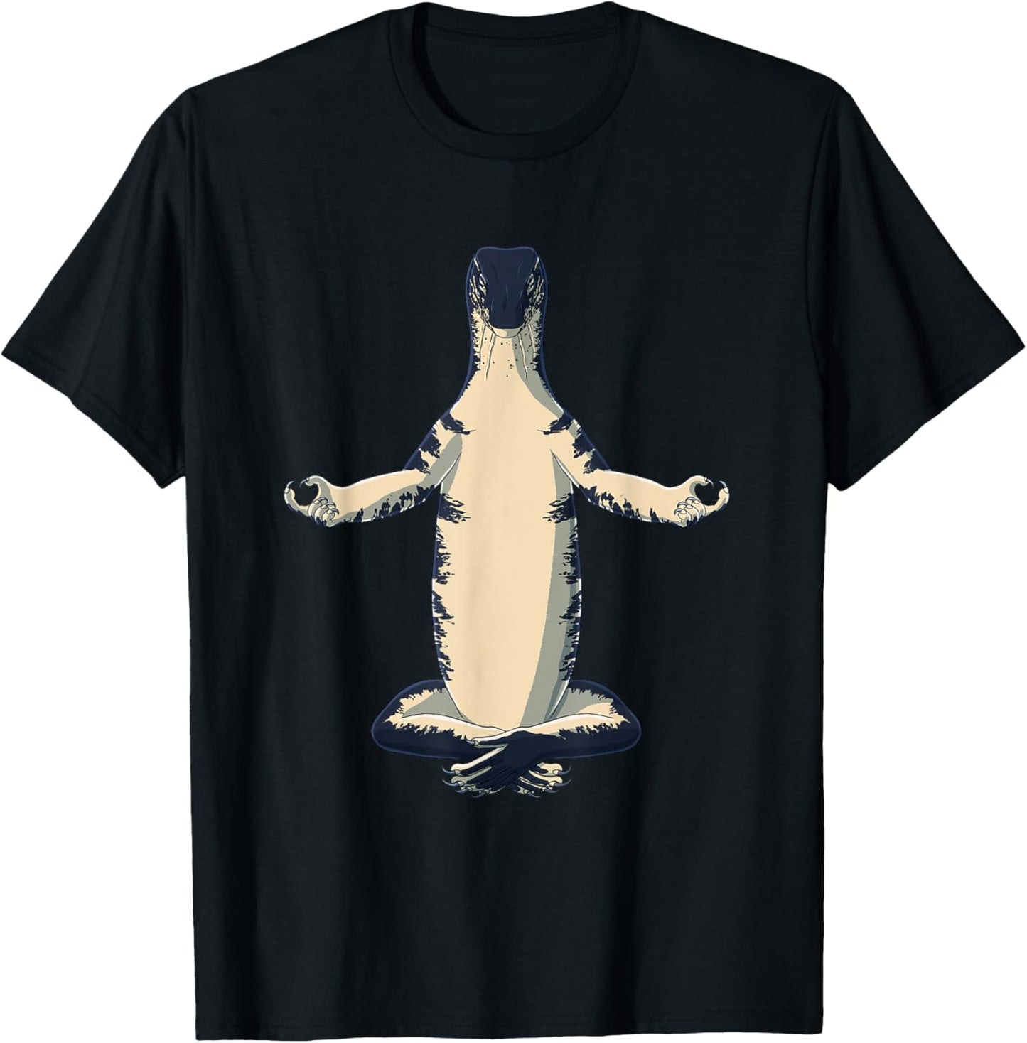 Funny Yoga Reptile Monitor Lizard T-Shirt - T-Shirt | Black