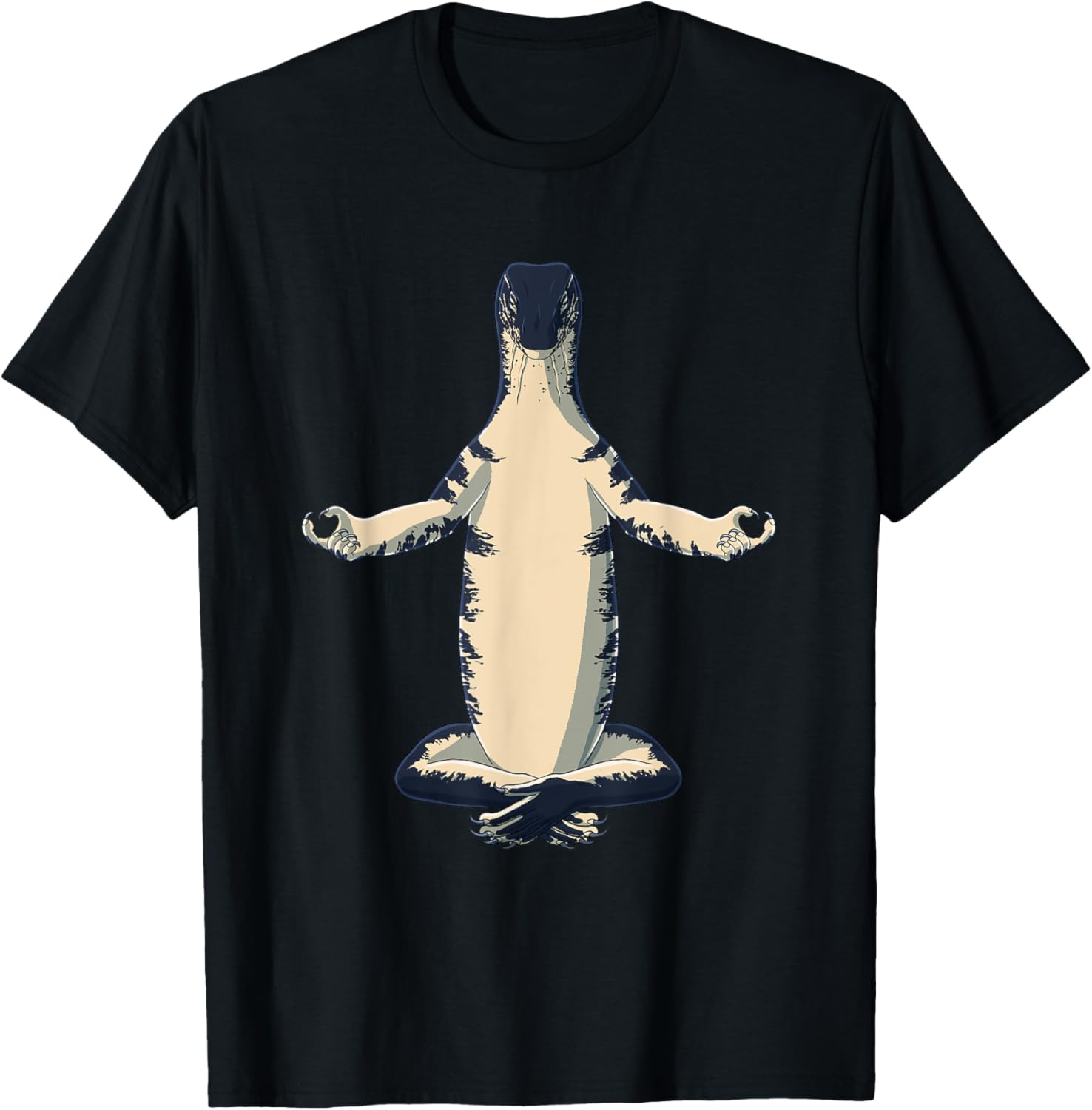 Funny Yoga Reptile Monitor Lizard T-Shirt - T-Shirt | Black