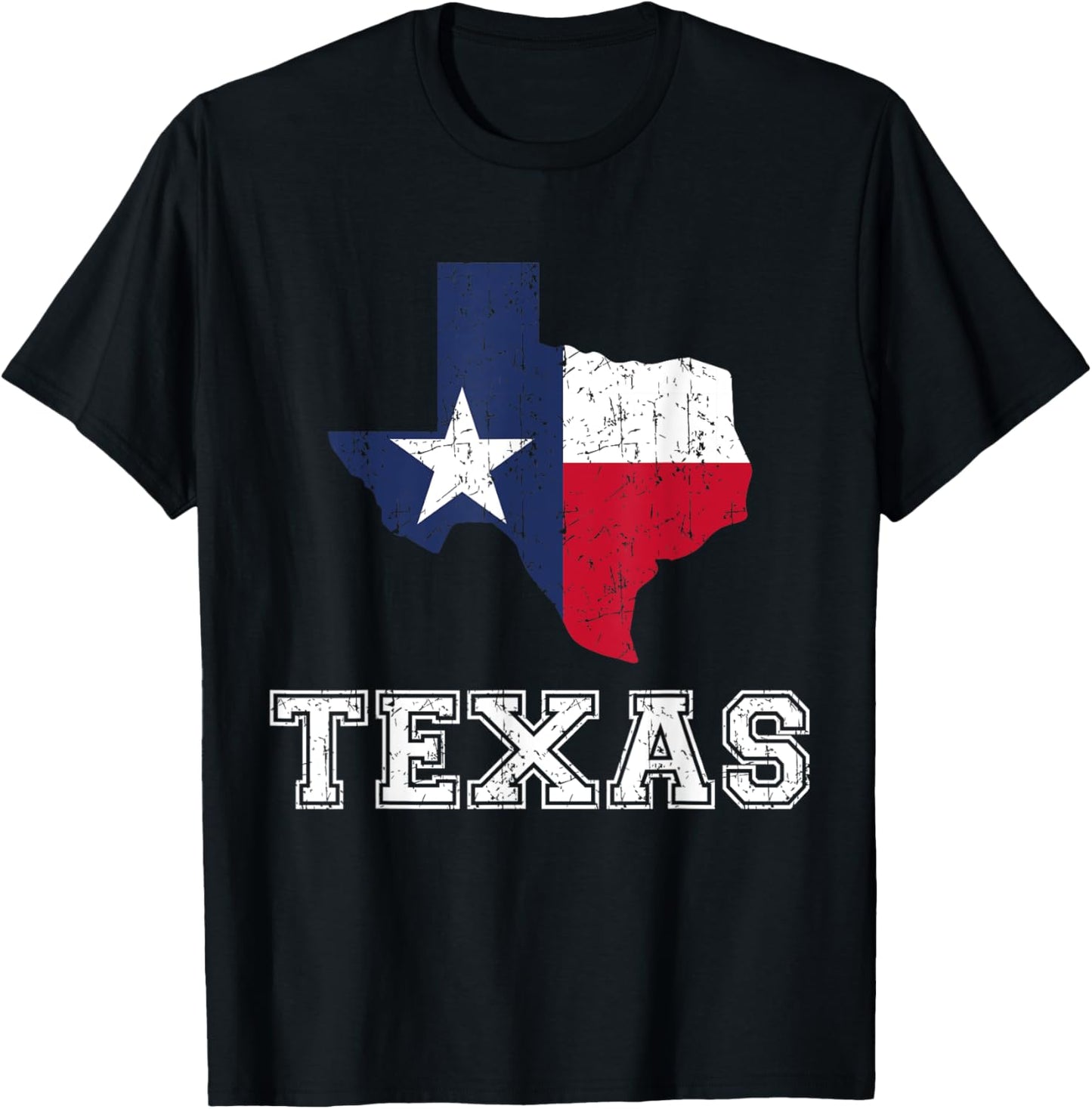 Texas Proud Texan Patriot American USA Flag Vintage Map T-Shirt - T-Shirt | Black