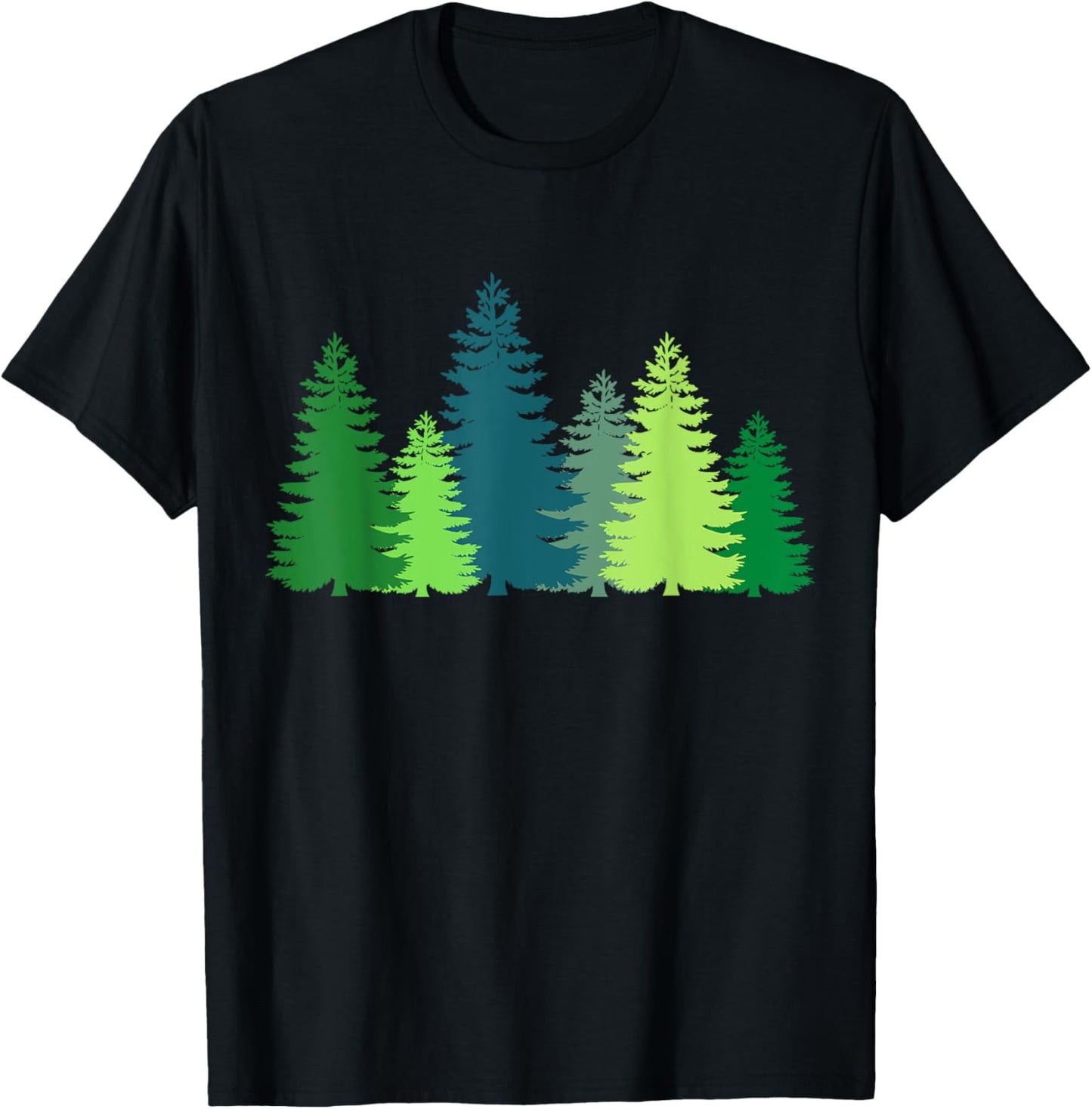 Tree Trees Pine Trees Forest Woods Up North Pines Mountains T-Shirt - T-Shirt | Black