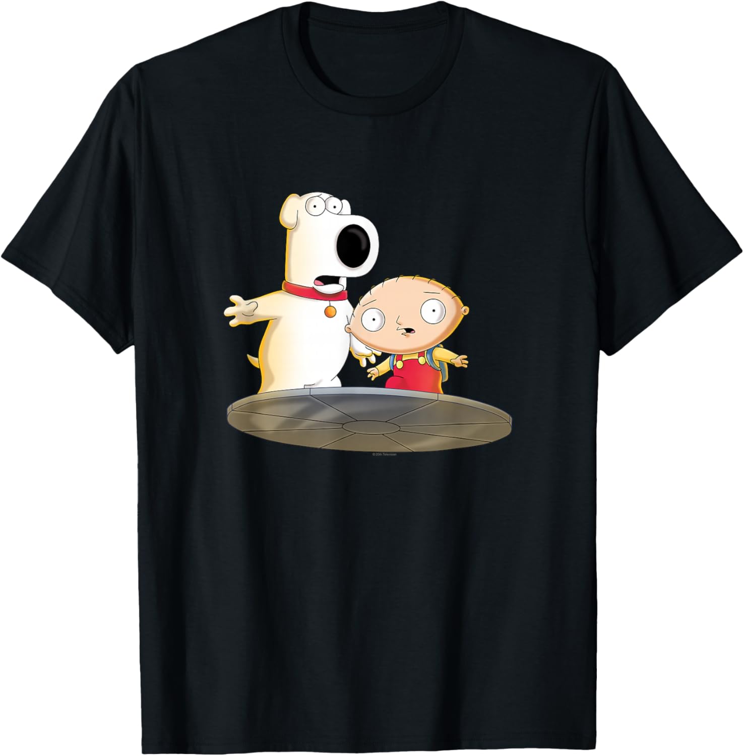 Family Guy Stewie and Brian Shocked Transporter Cartoon T-Shirt - T-Shirt | Black