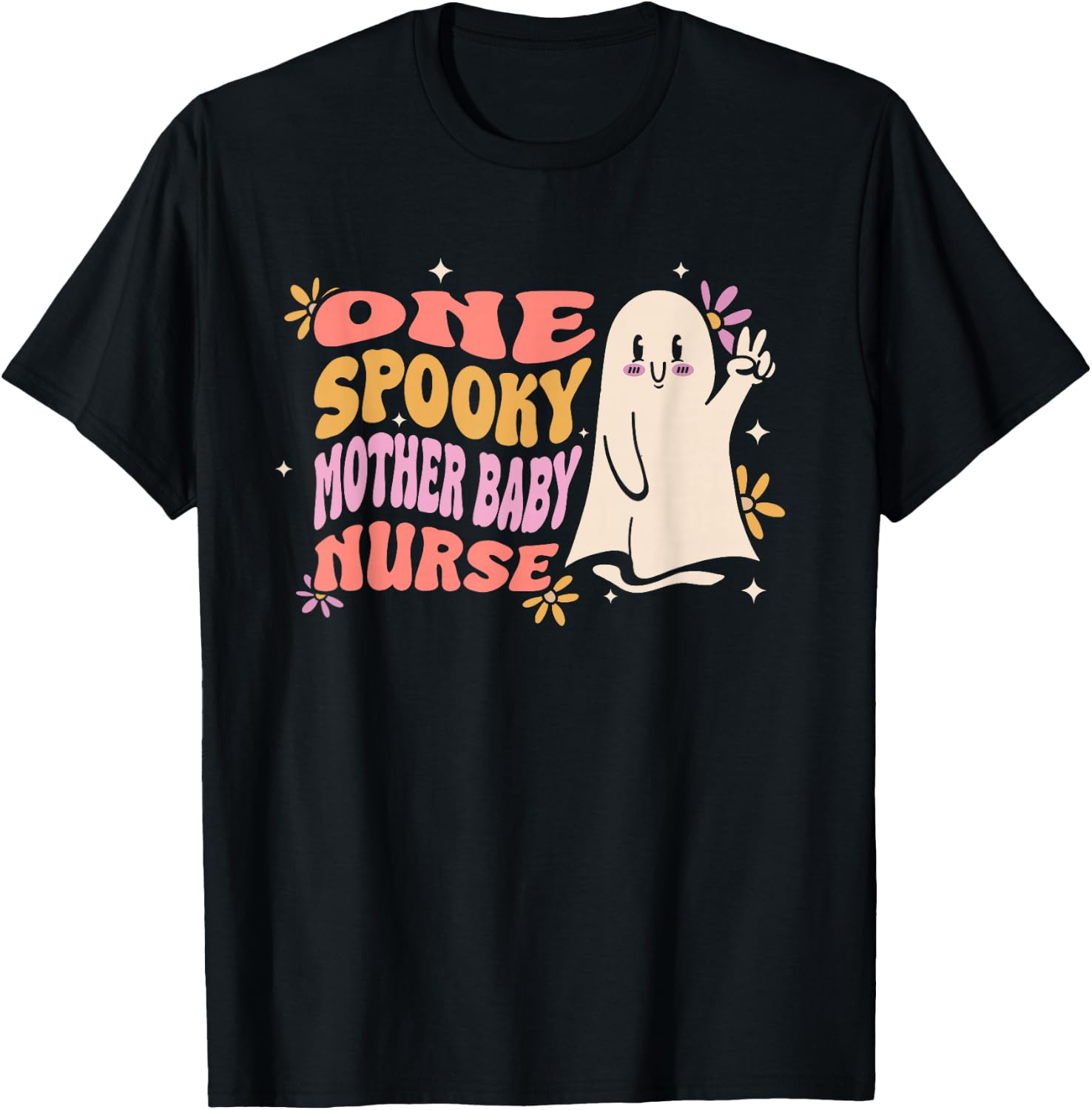 One Spooky Mother Baby Nurse Halloween T-Shirt - T-Shirt | Black