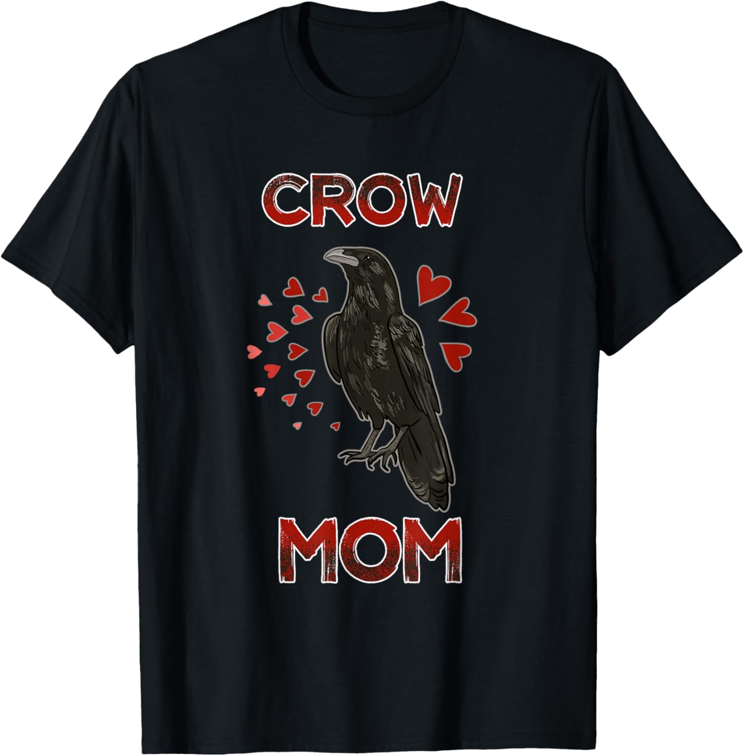 Funny Crow Mom Illustration Bird Crow Lover Quote T-Shirt - T-Shirt | Black