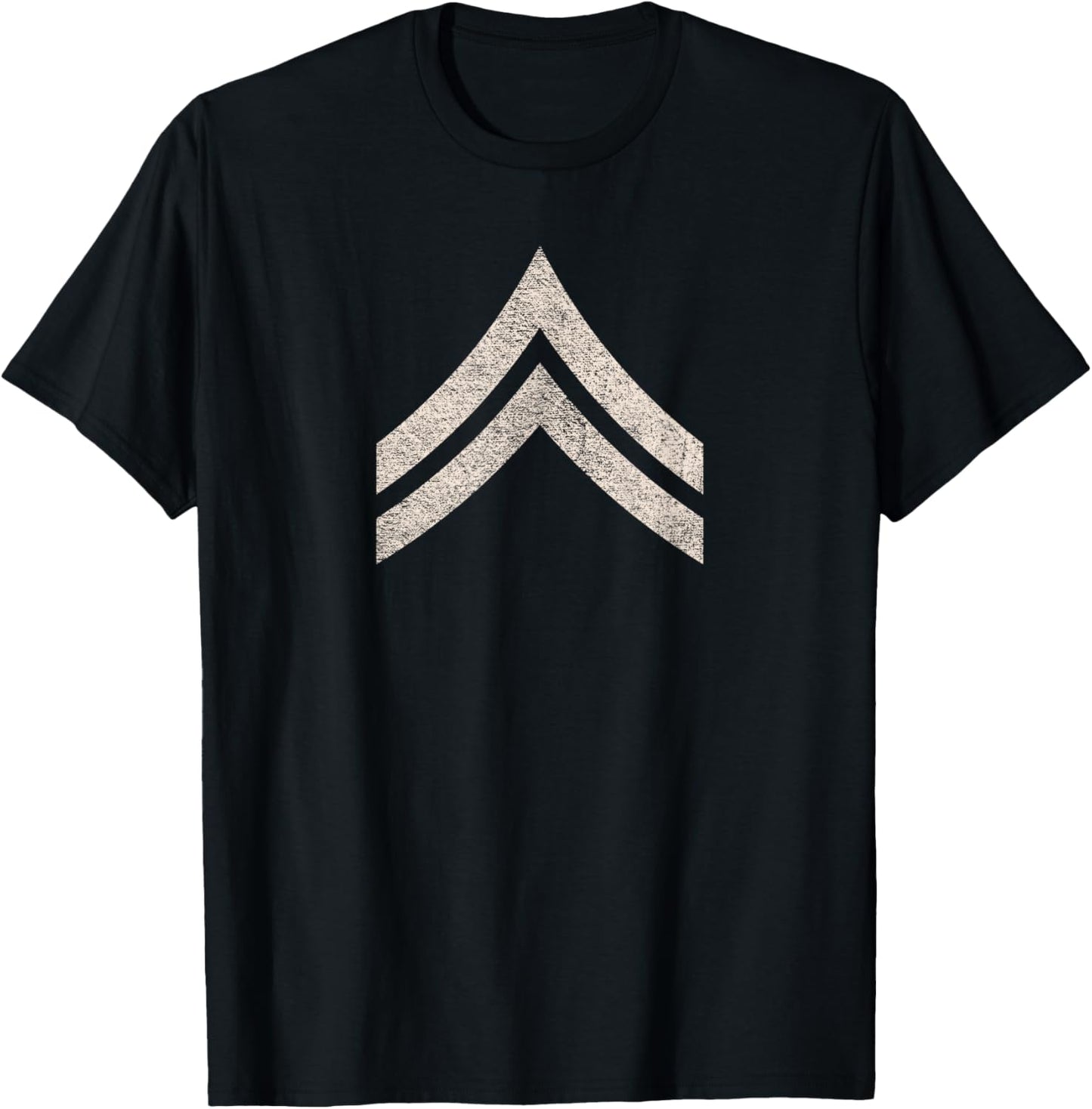 Military Corporal Stripes Rank Insignia Patch T-Shirt - T-Shirt | Black