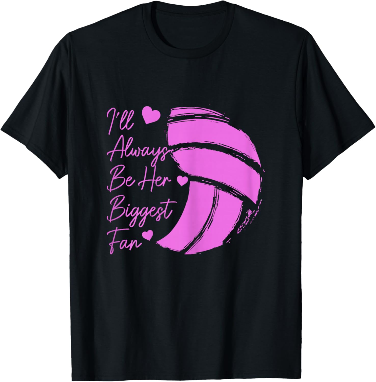 Volleyball Mom Her Biggest Fan Volleyball Daughter T-Shirt - T-Shirt | Black