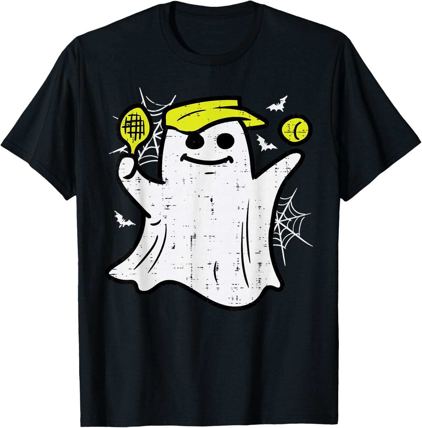 Halloween Pickle Ball Ghost Pickleball Costume Men Women Kid T-Shirt - T-Shirt | Black