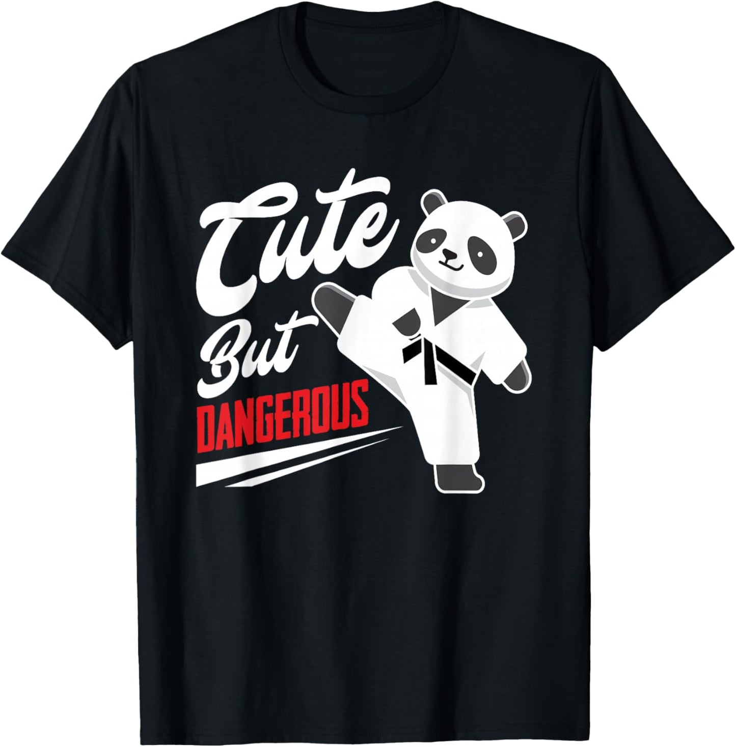 Cute But Dangerous Panda Taekwondo Fighter Funny Taekwondo T-Shirt - T-Shirt | Black