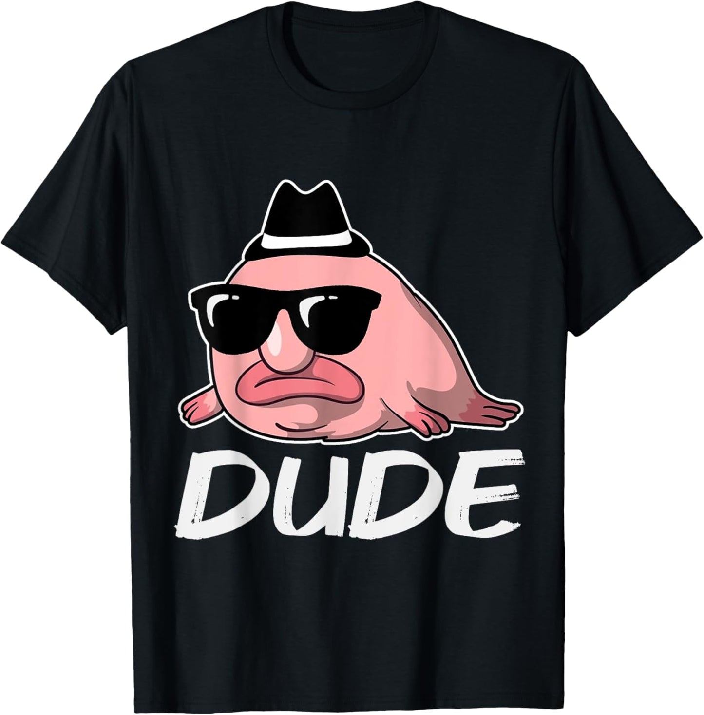 Blobfish Costume Kids Animal Face Gifts Women Funny T-Shirt - T-Shirt | Black