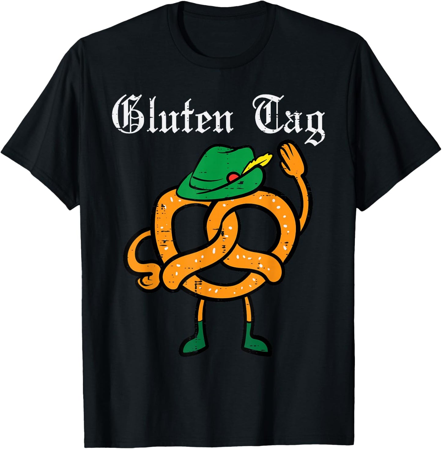Oktoberfest Pretzel Guten Tag Funny German Women Kids Men T-Shirt - T-Shirt | Black