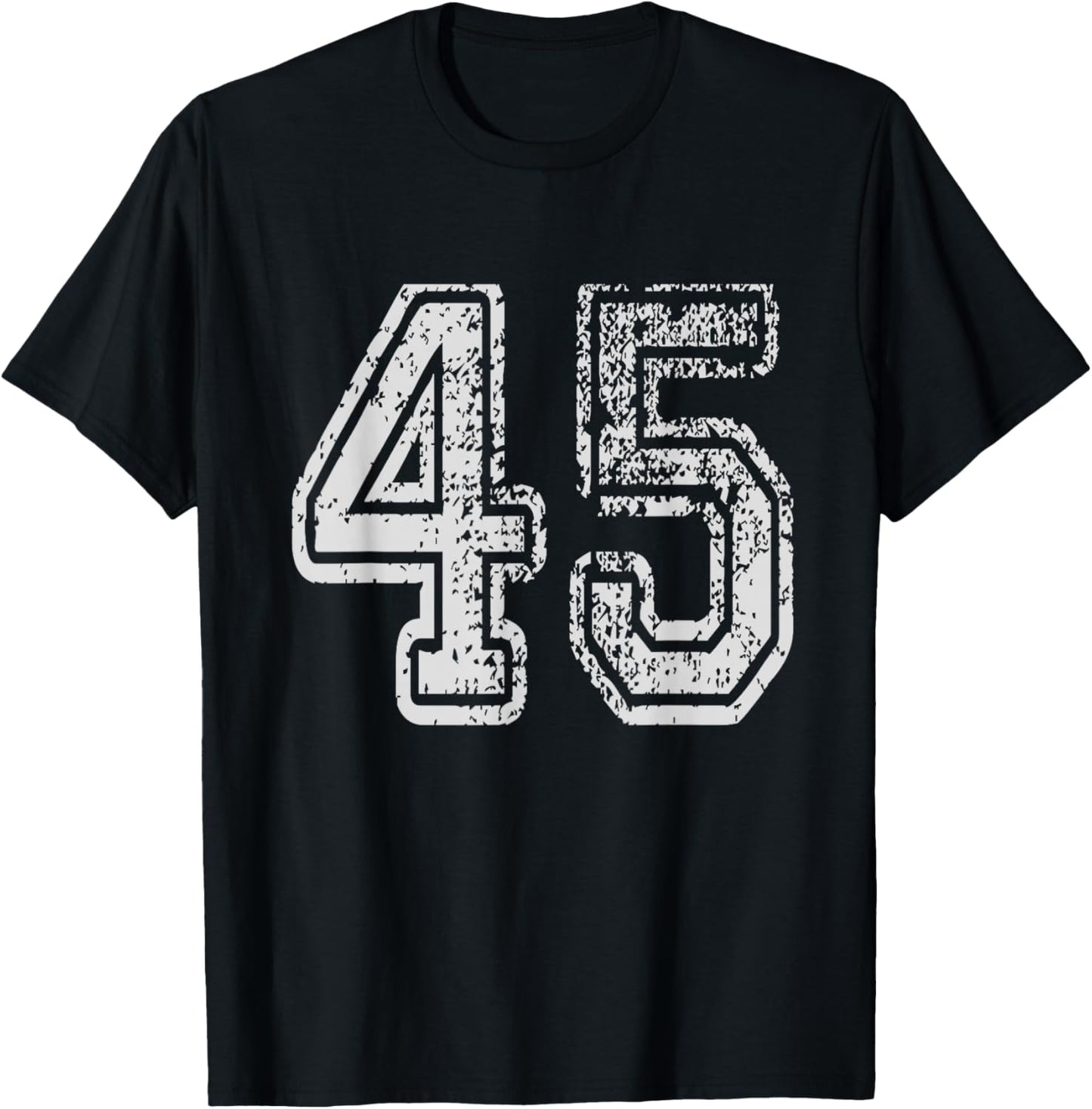 Team Jersey Uniforms Number 45 School Sports 45th Birthday T-Shirt - T-Shirt | Black