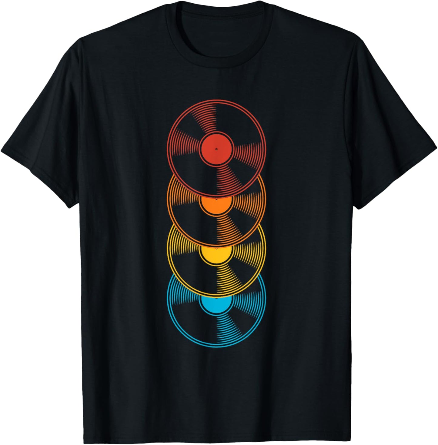 Rainbow Vinyl Record Music T-Shirt - T-Shirt | Black