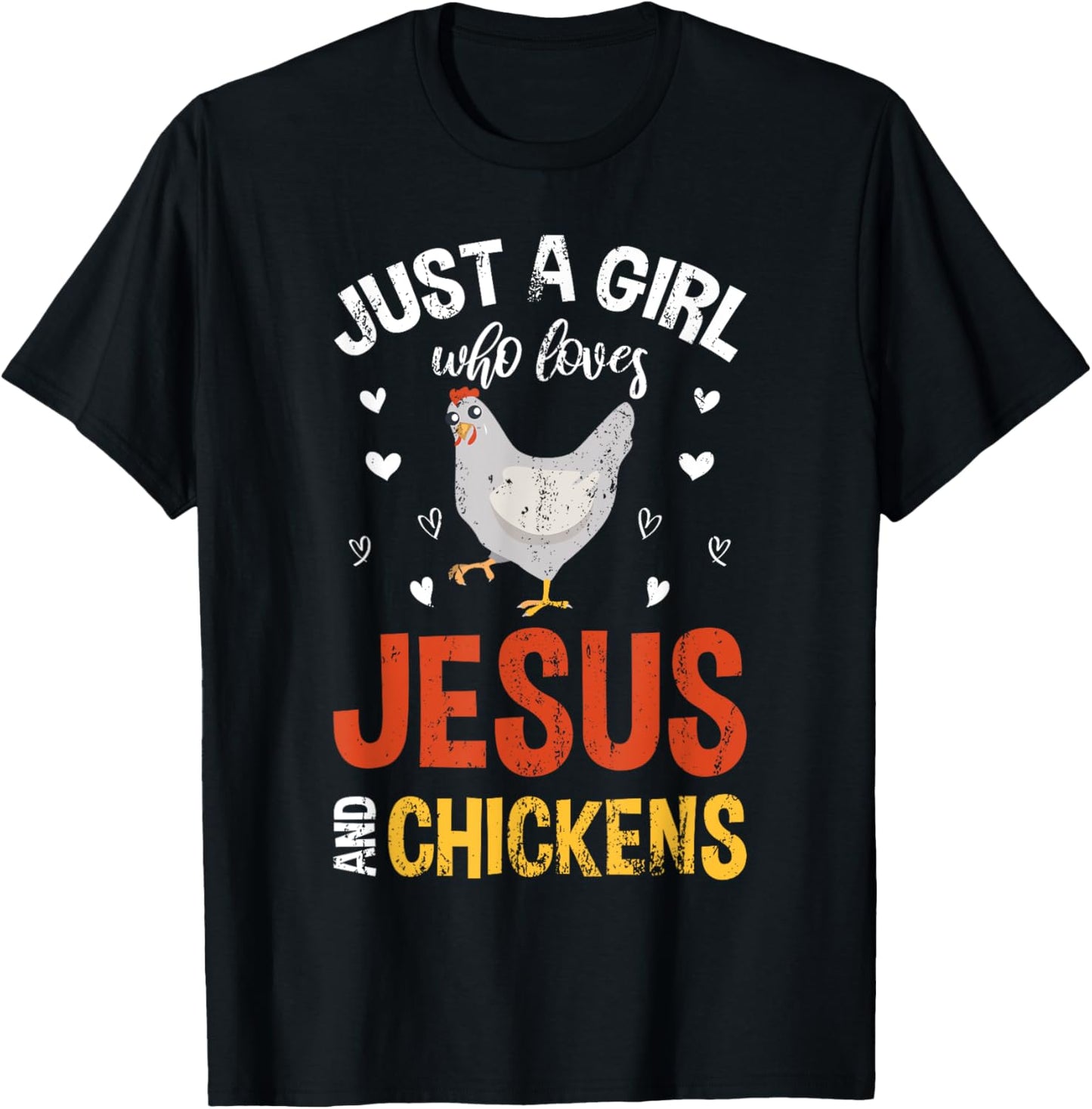 Funny Chicken Christian Farmer Women Girls Prayer Jesus T-Shirt - T-Shirt | Black