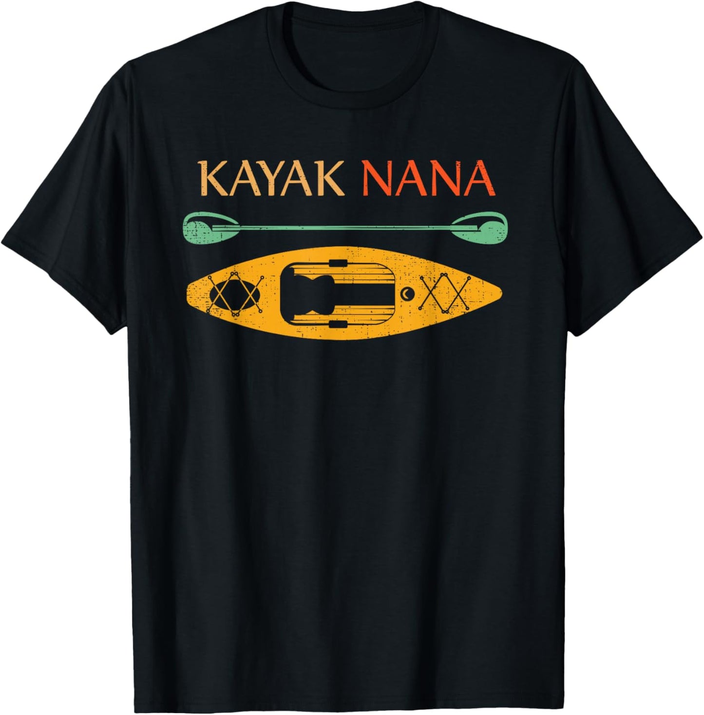 Kayak Nana Kayaker Grandma Kayaking Lake River Grandmother T-Shirt - T-Shirt | Black