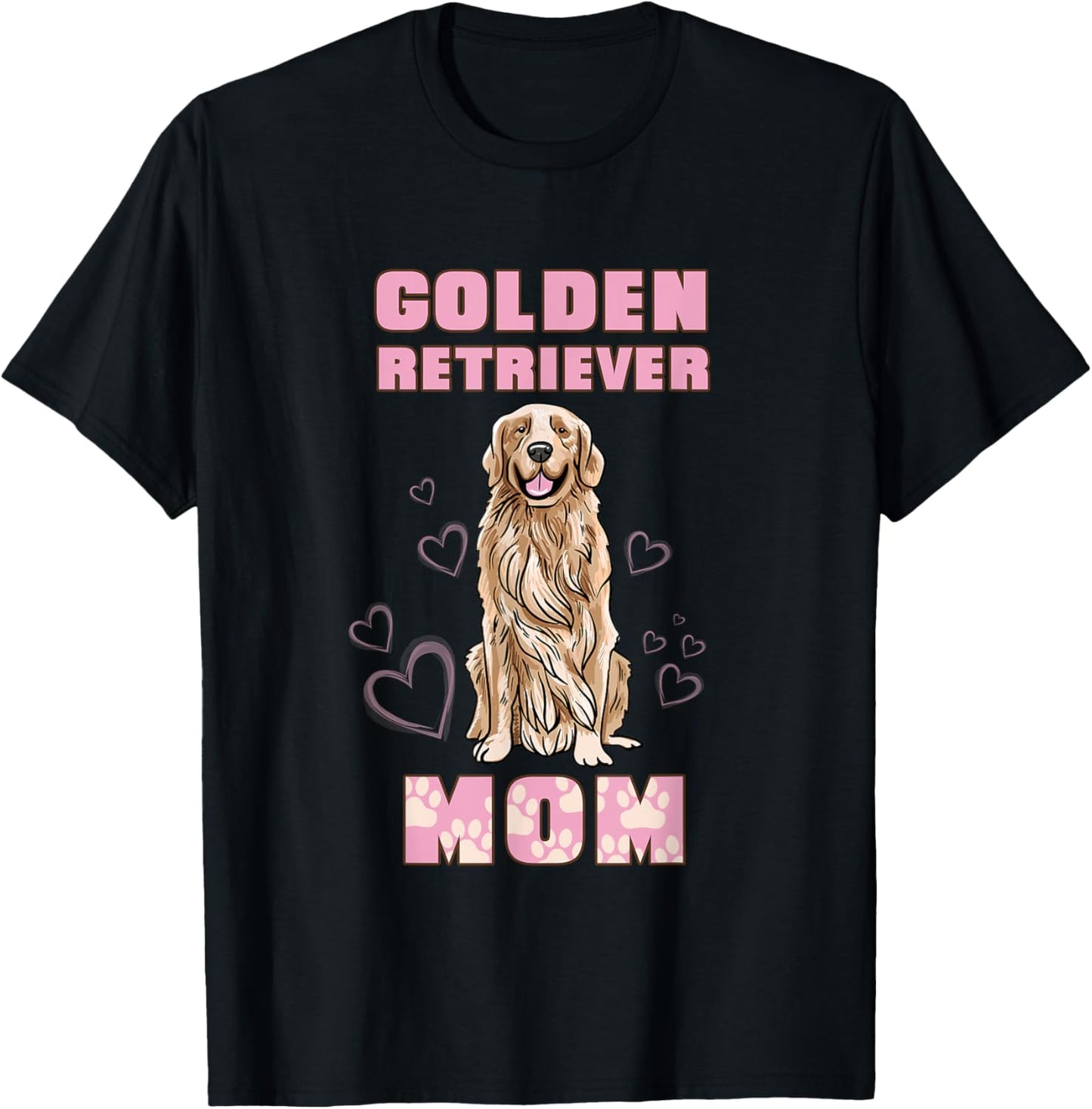 Golden Retriever Mom Dog Illustration Golden Retriever Owner T-Shirt - T-Shirt | Black