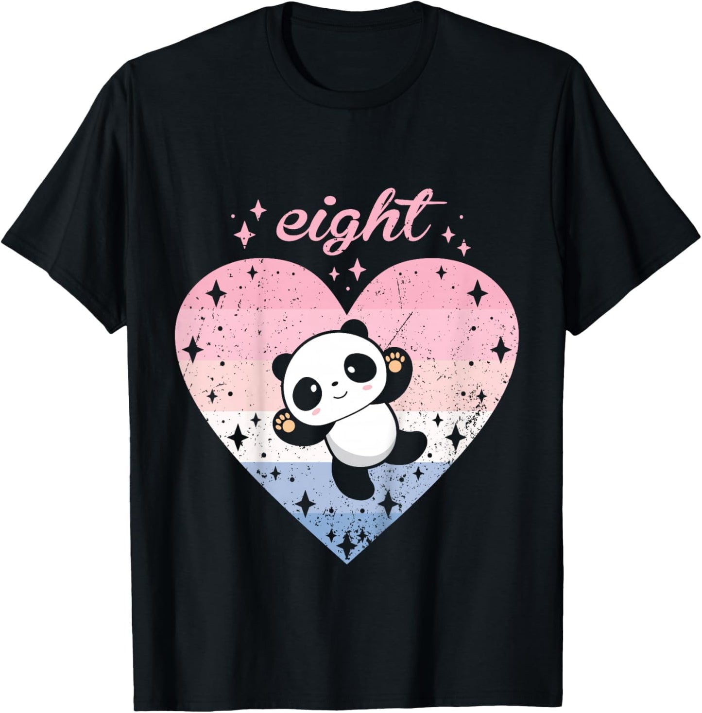 8 Year Old Cute Panda Birthday Girl 8th B-day T-Shirt - T-Shirt | Black