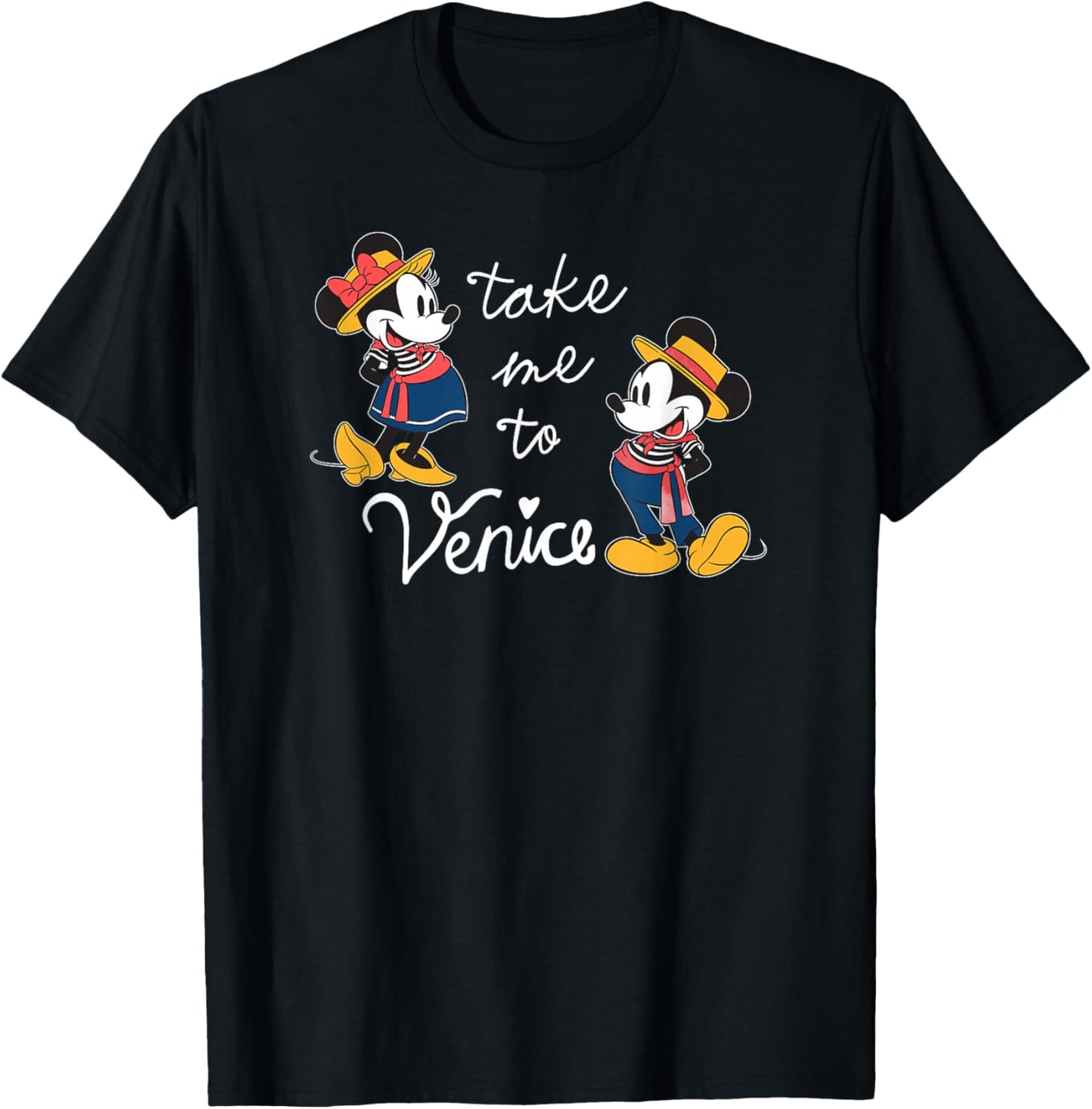 Disney Italian Mickey and Minnie Take Me to Venice T-Shirt - T-Shirt | Black