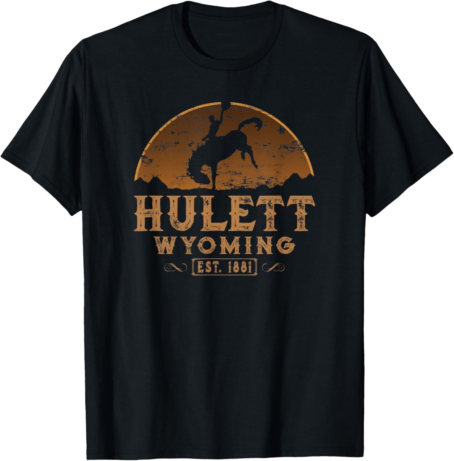 Hulett Wyoming WY Wild West Rodeo Cowboy T-Shirt - T-Shirt | Black