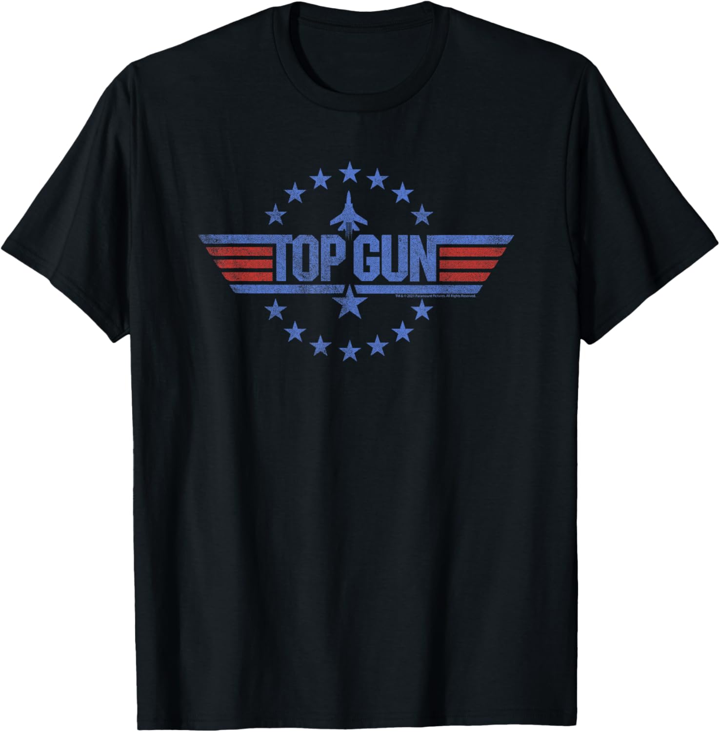 Top Gun Round Stars Circle Logo T-Shirt - T-Shirt | Black