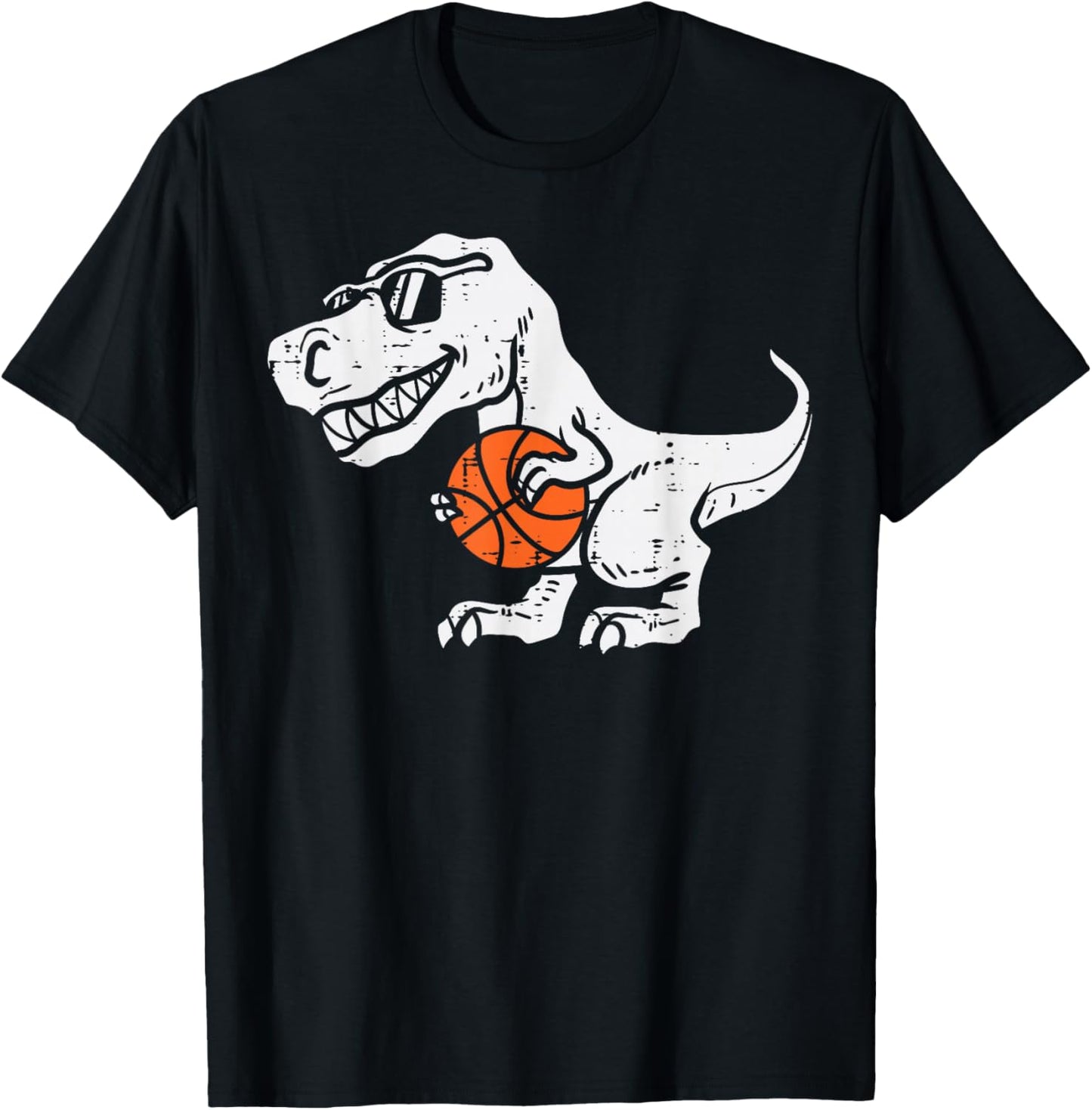 Trex Dinosaur Basketball Cute Sport Toddler Player Kids Boys T-Shirt - T-Shirt | Black