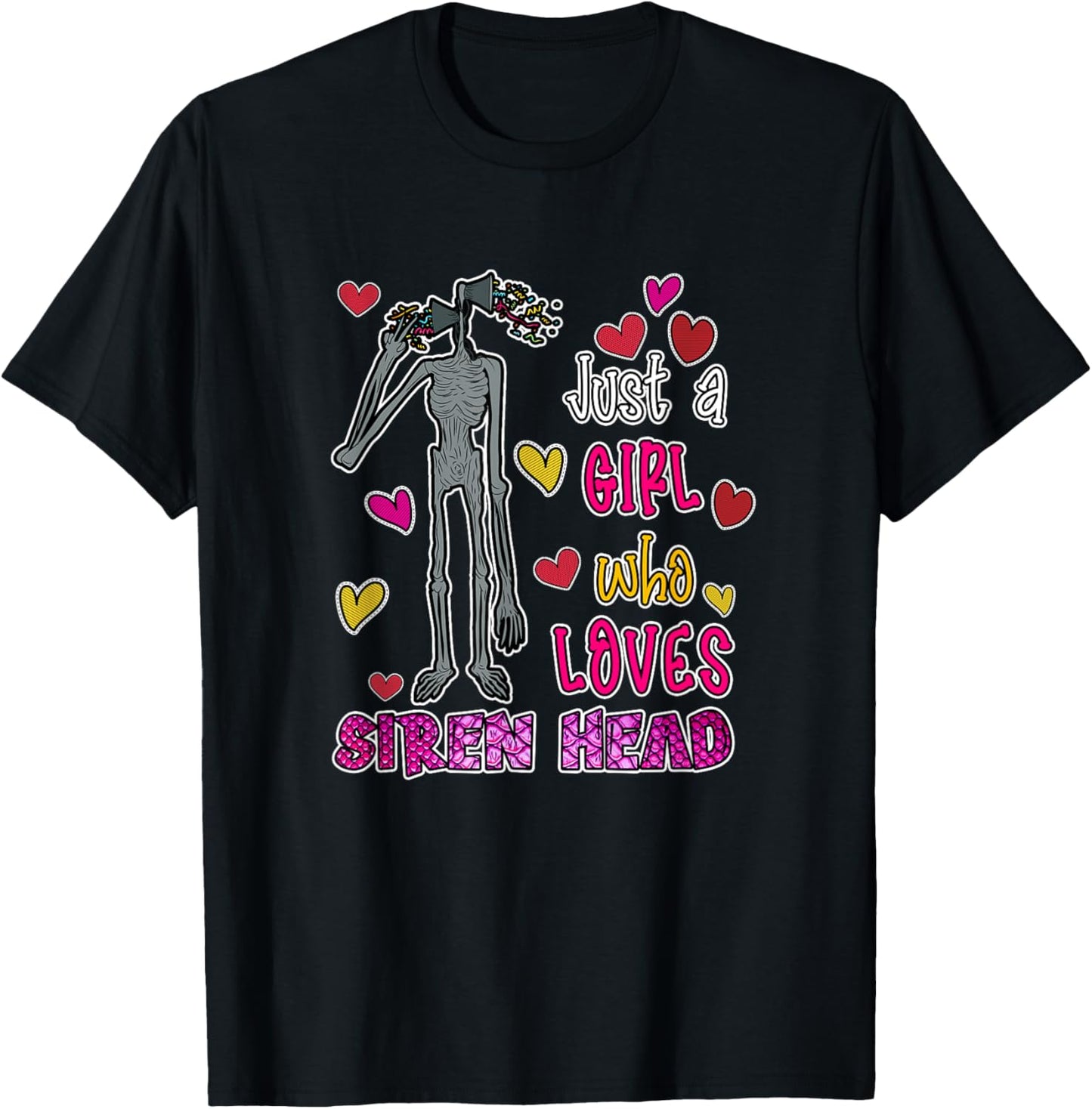 Cryptkins Just a Girl who Loves Siren Head T-Shirt - T-Shirt | Black