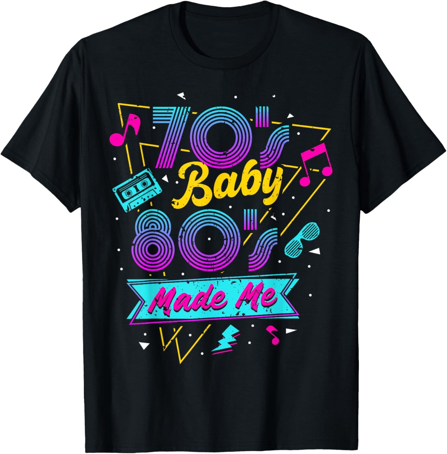 Born in The 70's But The 80's Raised me 80s Costume T-Shirt - T-Shirt | Black
