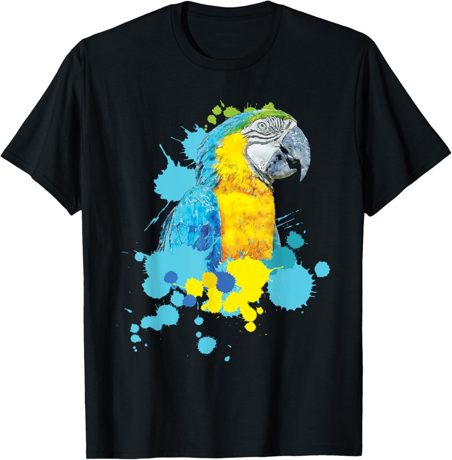 Artistic Macaw Art - Parrot Lover Birdwatcher Zookeeper T-Shirt - T-Shirt | Black