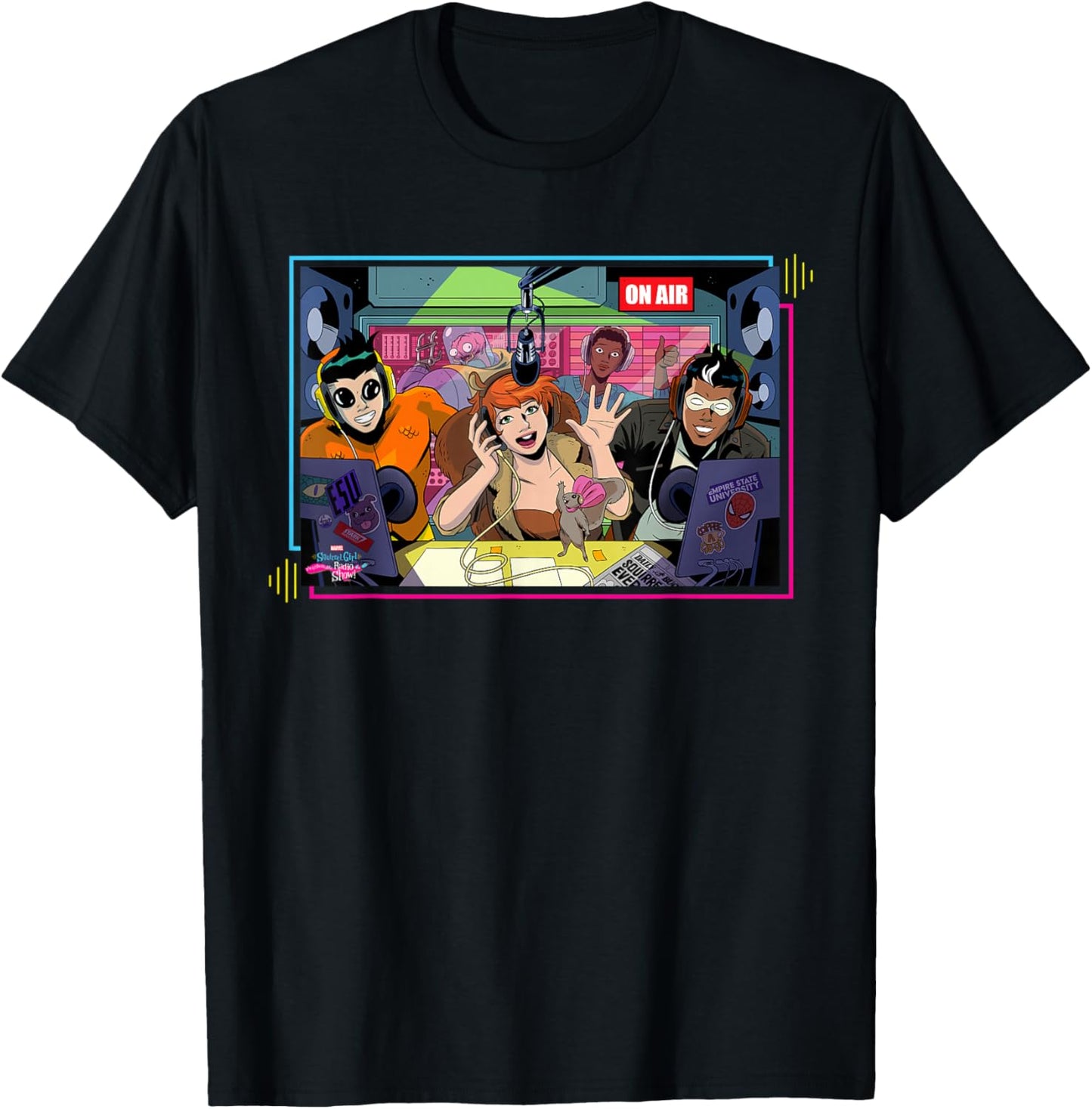 Marvel Squirrel Girl the Unbeatable Radio Show Podcast Team T-Shirt - T-Shirt | Black