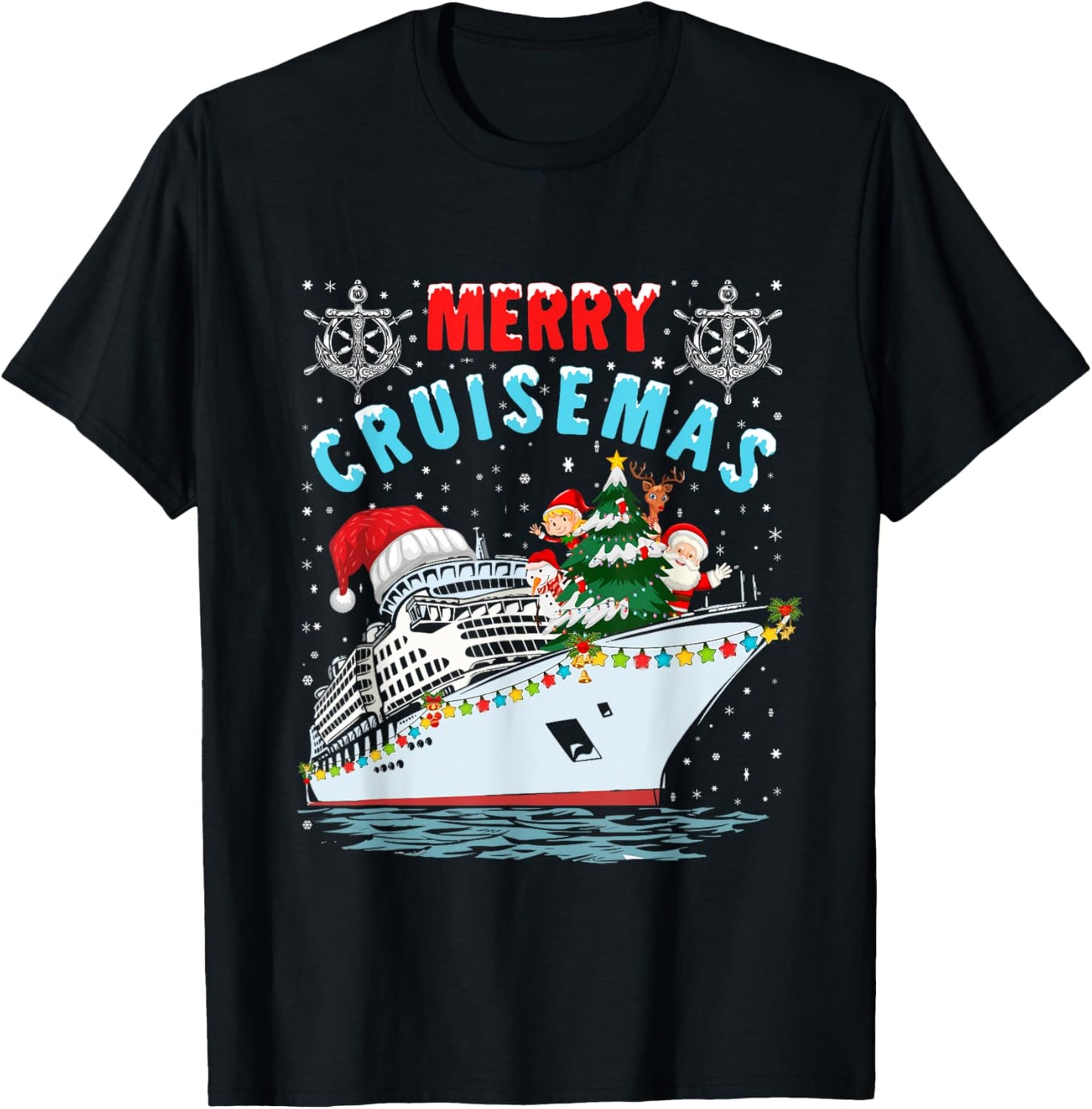 Merry Cruisemas Cruise Ship Family Christmas T-Shirt - T-Shirt | Black
