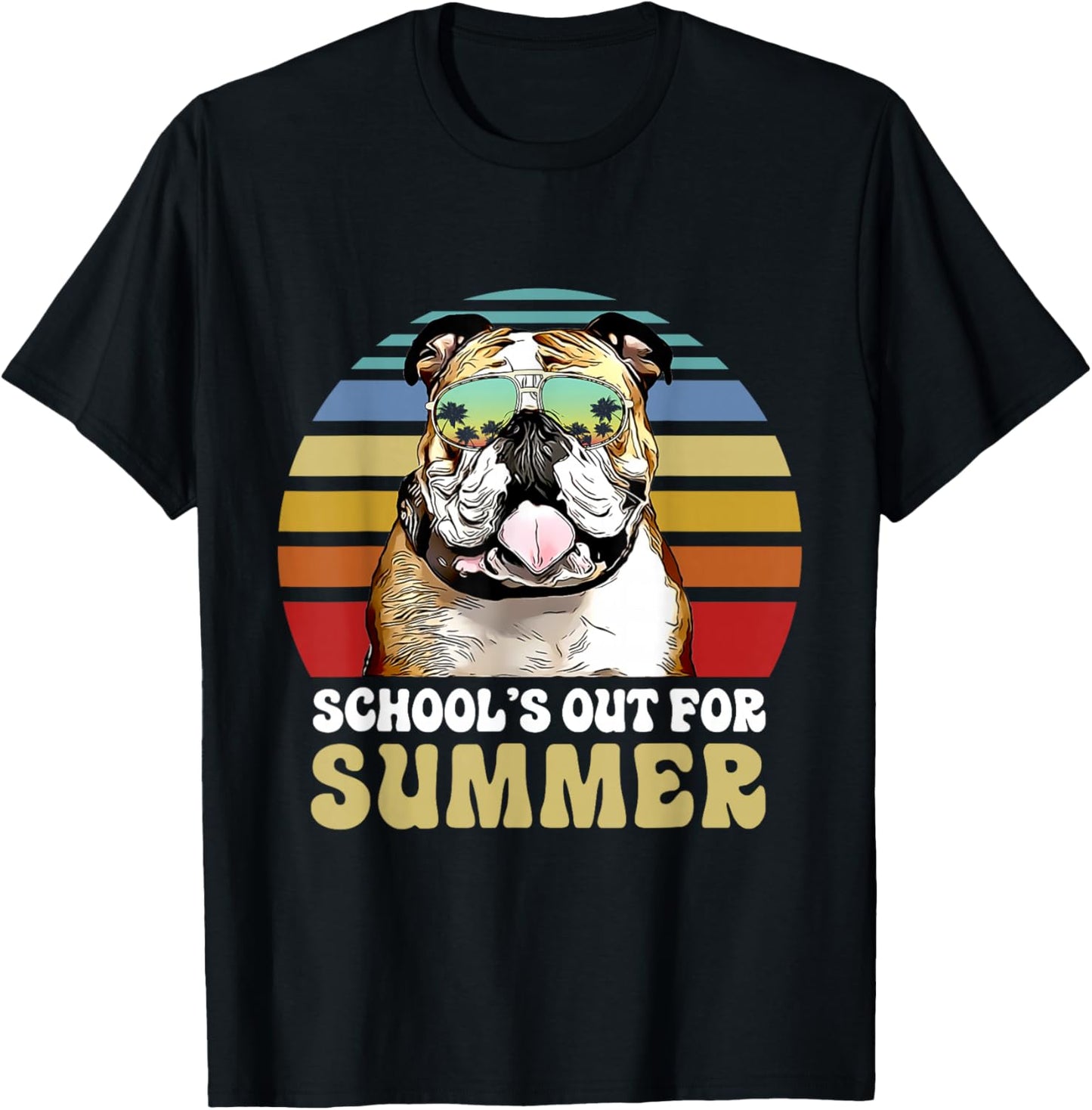 Schools Out for Summer Bulldog Dog Teacher T-Shirt - T-Shirt | Black