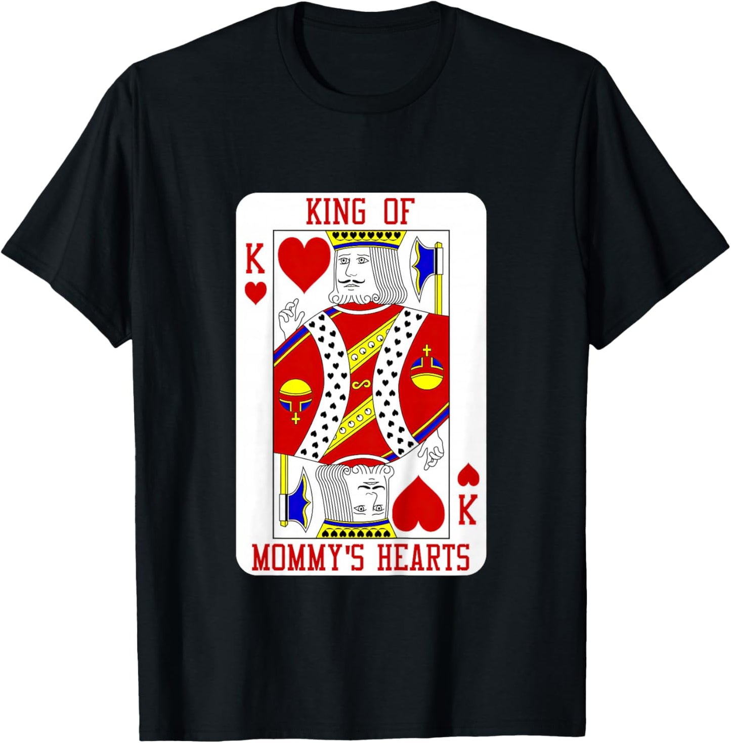 Kids King Of Mommy's Heart Playing Card Baby Boy Valentine’s Day T-Shirt - T-Shirt | Black
