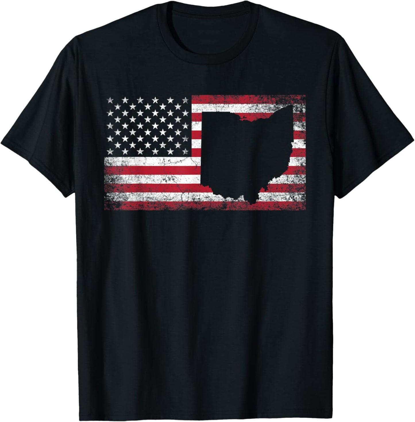 Ohio 4th of July American Flag USA America Patriotic T-Shirt - T-Shirt | Black