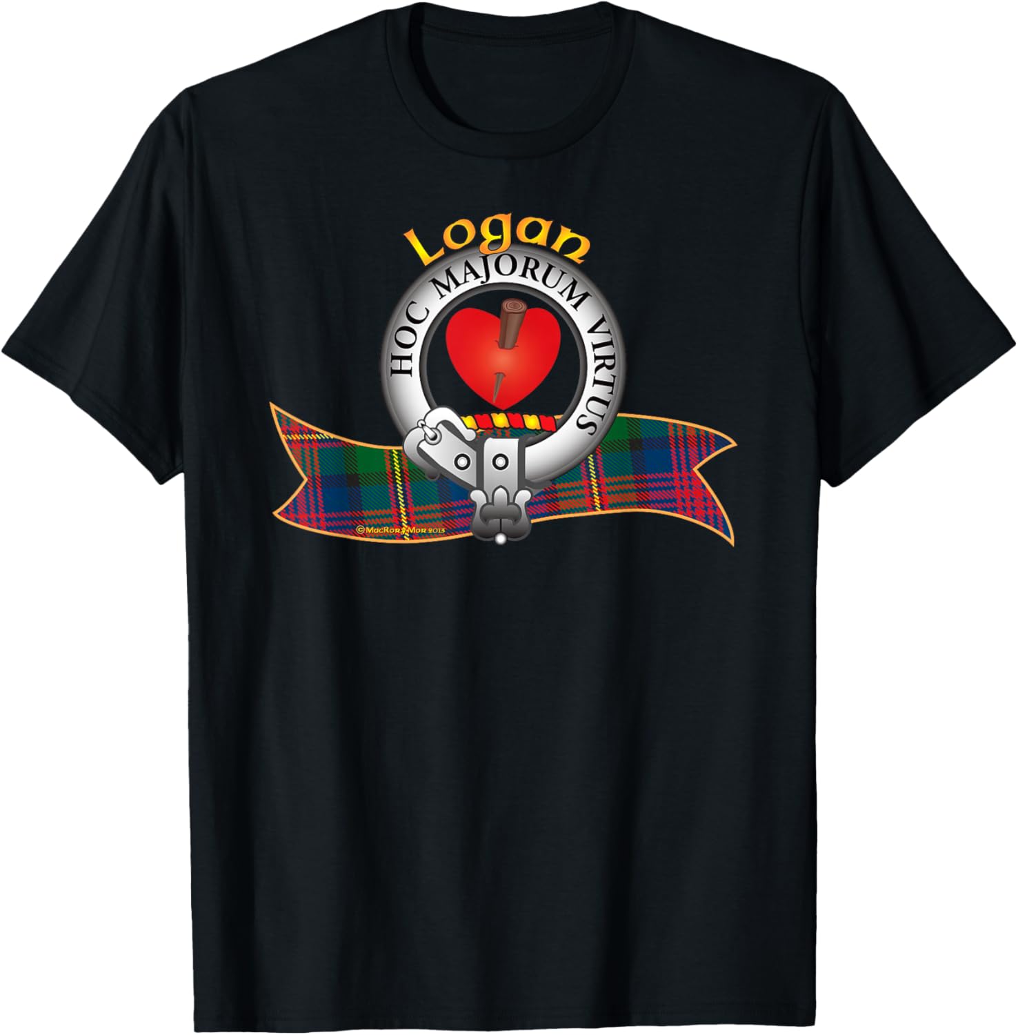 Logan Clan Tartan Crest Motto T-Shirt - T-Shirt | Black
