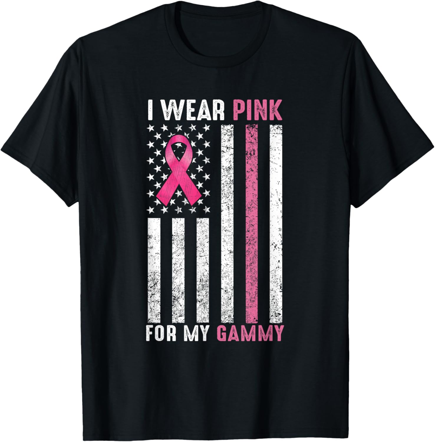 I Wear Pink For My Gammy Pink Breast Cancer Awareness Month T-Shirt - T-Shirt | Black