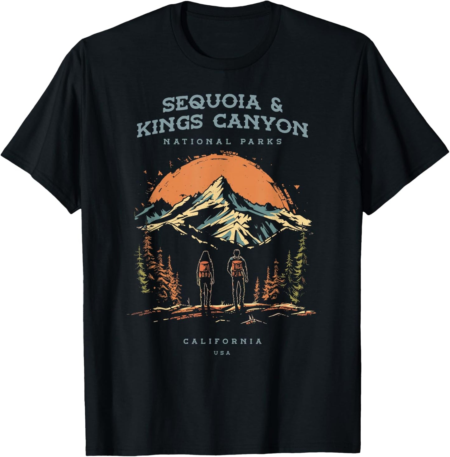 Sequoia and Kings Canyon National Parks Backpacking Hiking T-Shirt - T-Shirt | Black