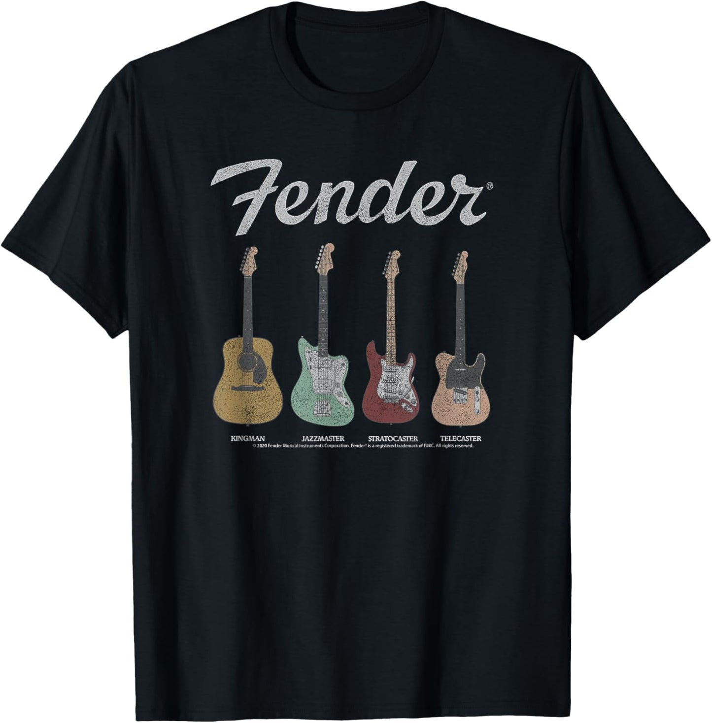 Fender Vintage Guitar Lineup Small T-Shirt - T-Shirt | Black