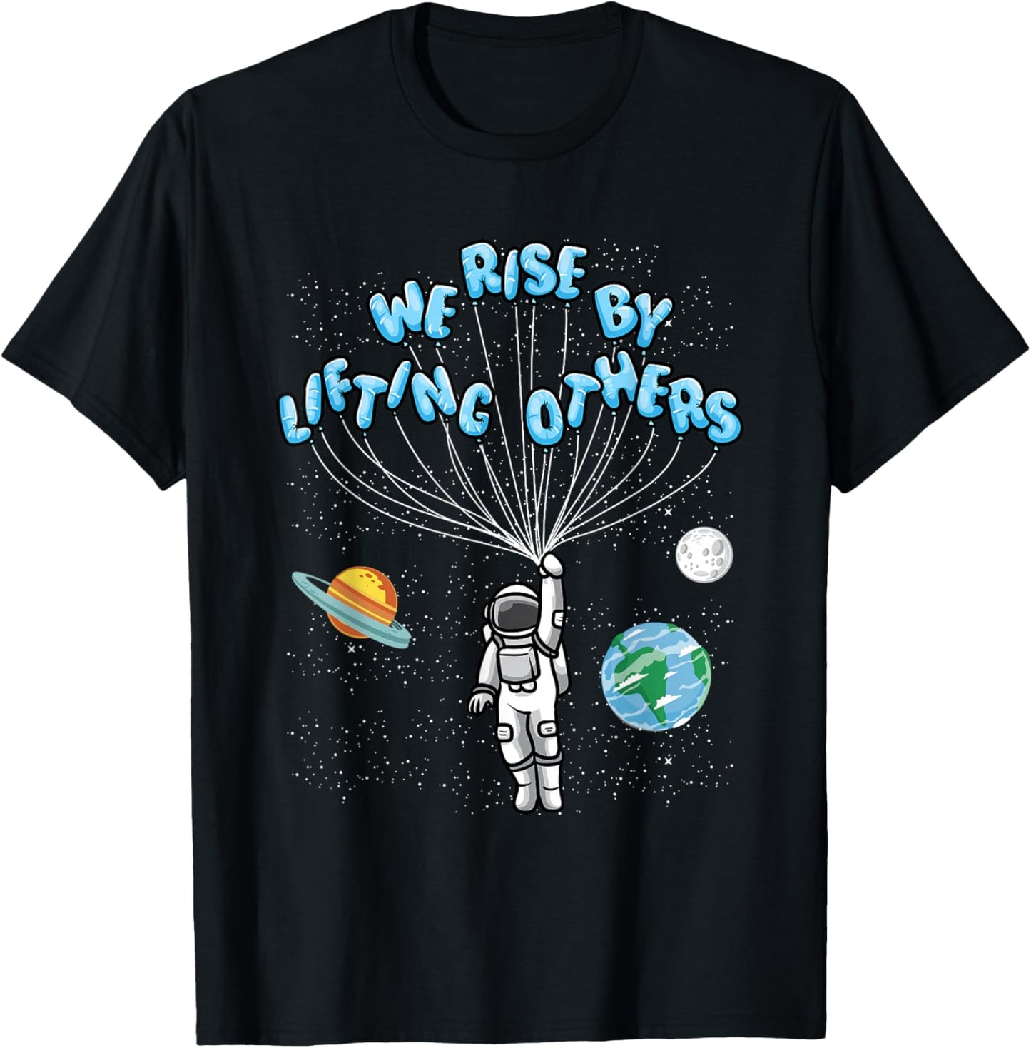 We Rise" Motivational Quote - Classic Fit, Short Sleeve, Adult T-Shirt - T-Shirt | Black