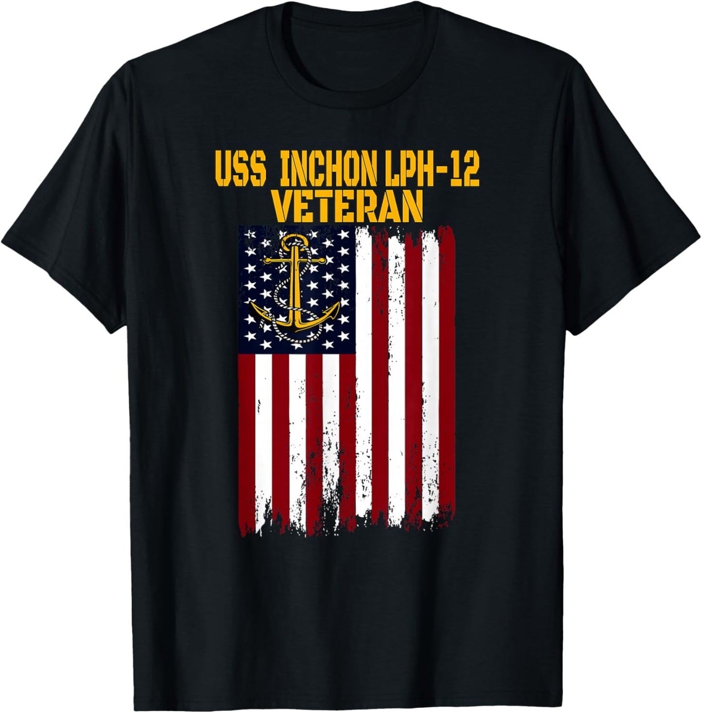 USS Inchon LPH-12 Amphibious Ship Helicopter Carrier Veteran T-Shirt - T-Shirt | Black