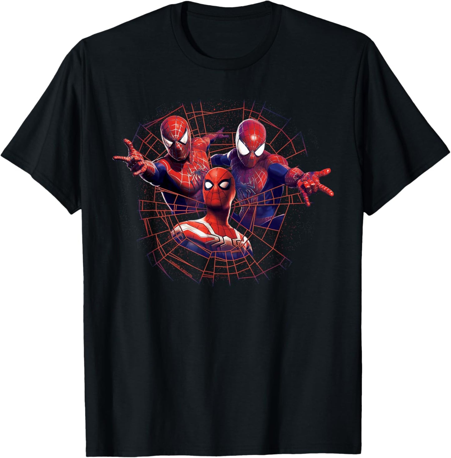 Marvel Spider-Man: No Way Home Spider-Men Web T-Shirt - T-Shirt | Black