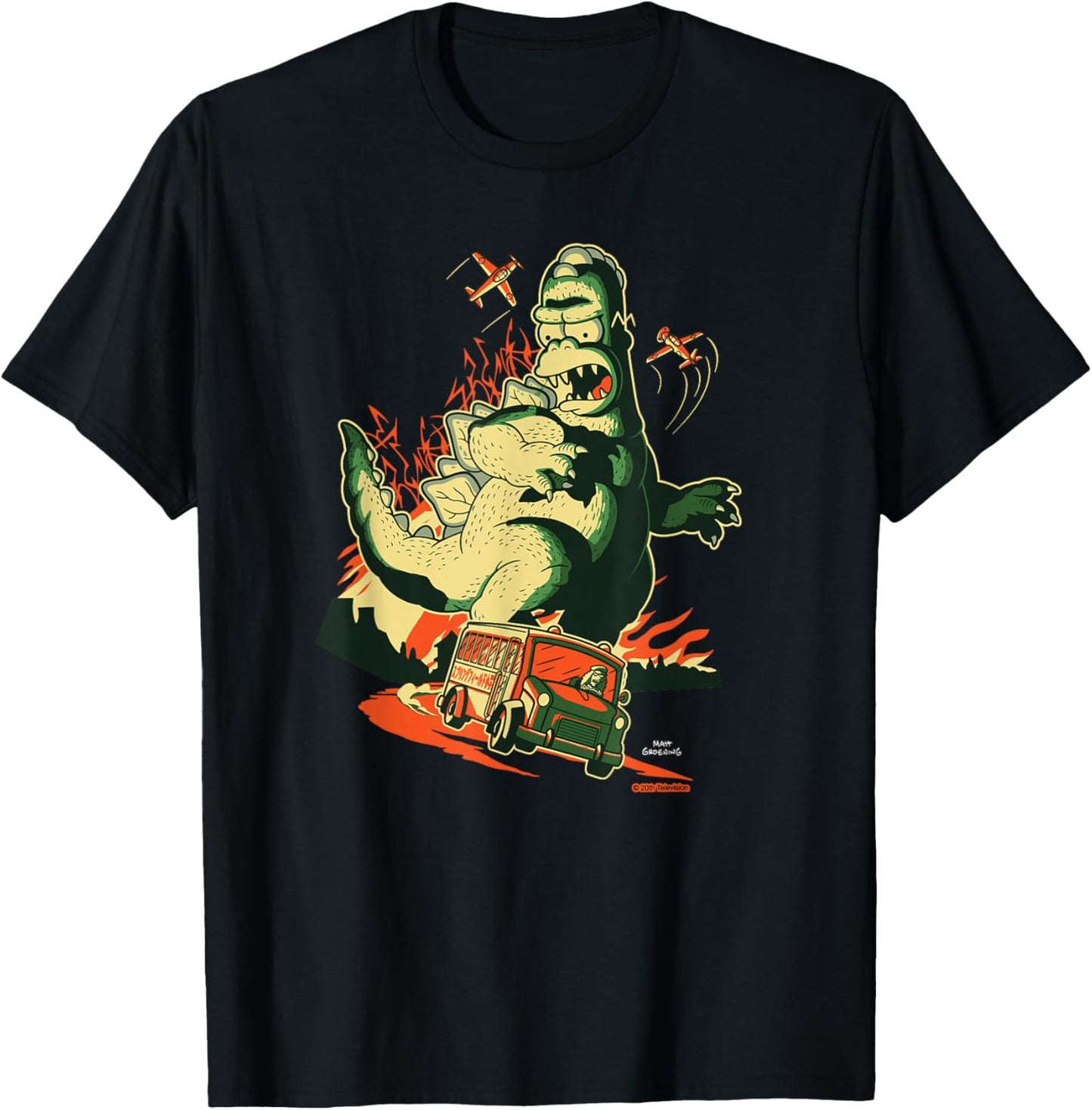 The Simpsons Treehouse of Horror Homerzilla Terror T-Shirt - T-Shirt | Black