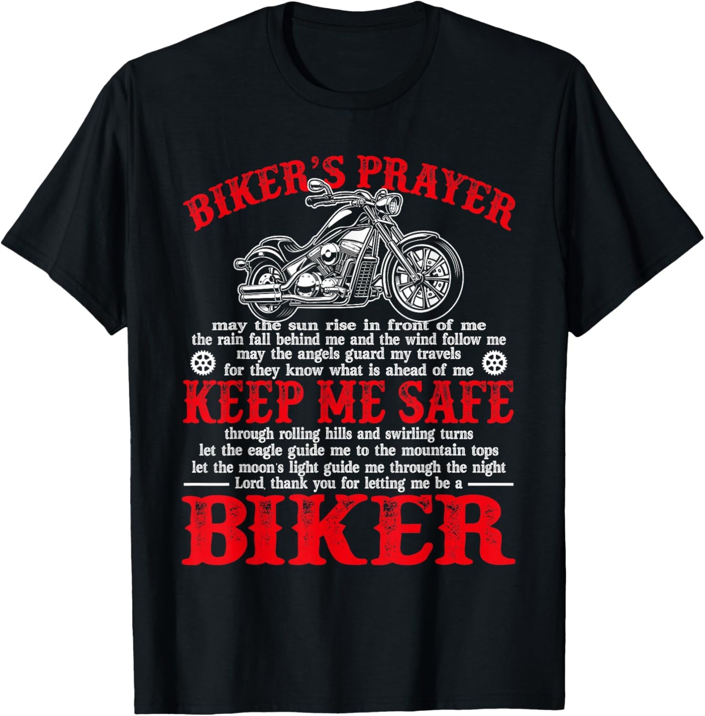 Biker's Prayer Vintage Motorcycle Biker Biking Motorcycling T-Shirt - T-Shirt | Black